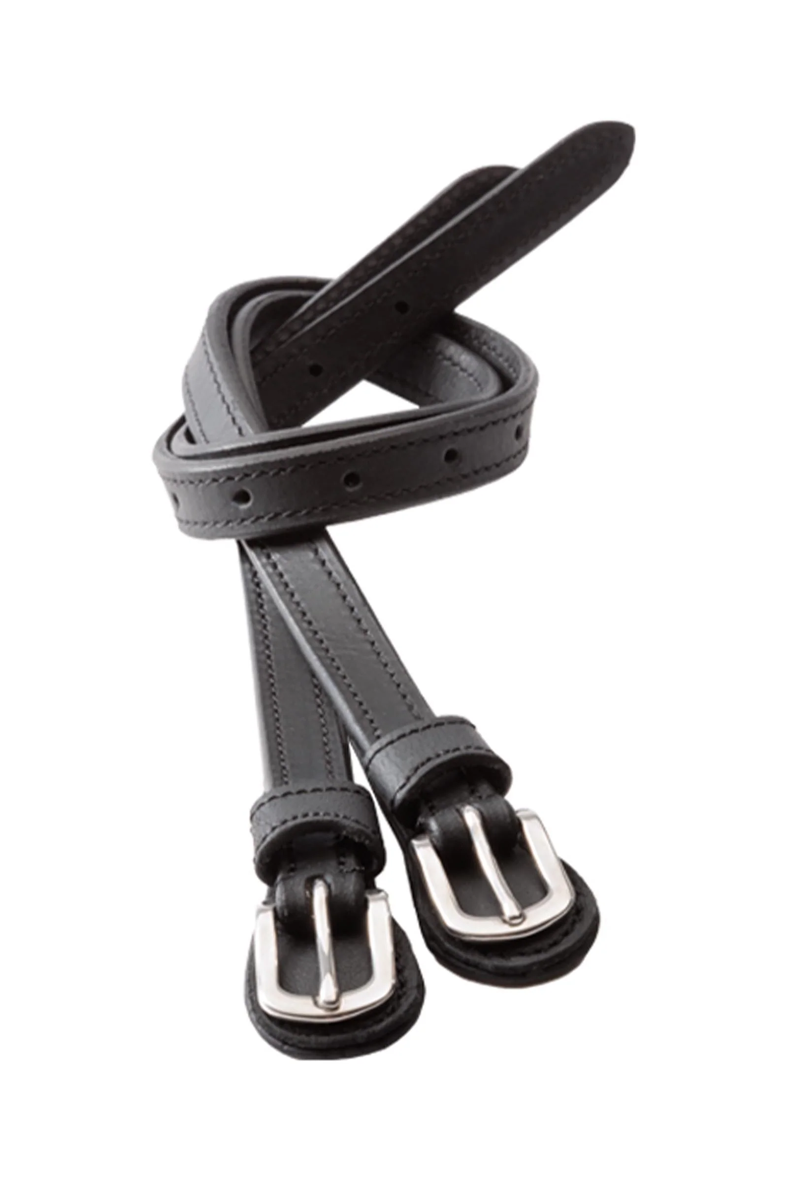 Padded Spur Straps, Oiled Leather Black/Black One Size