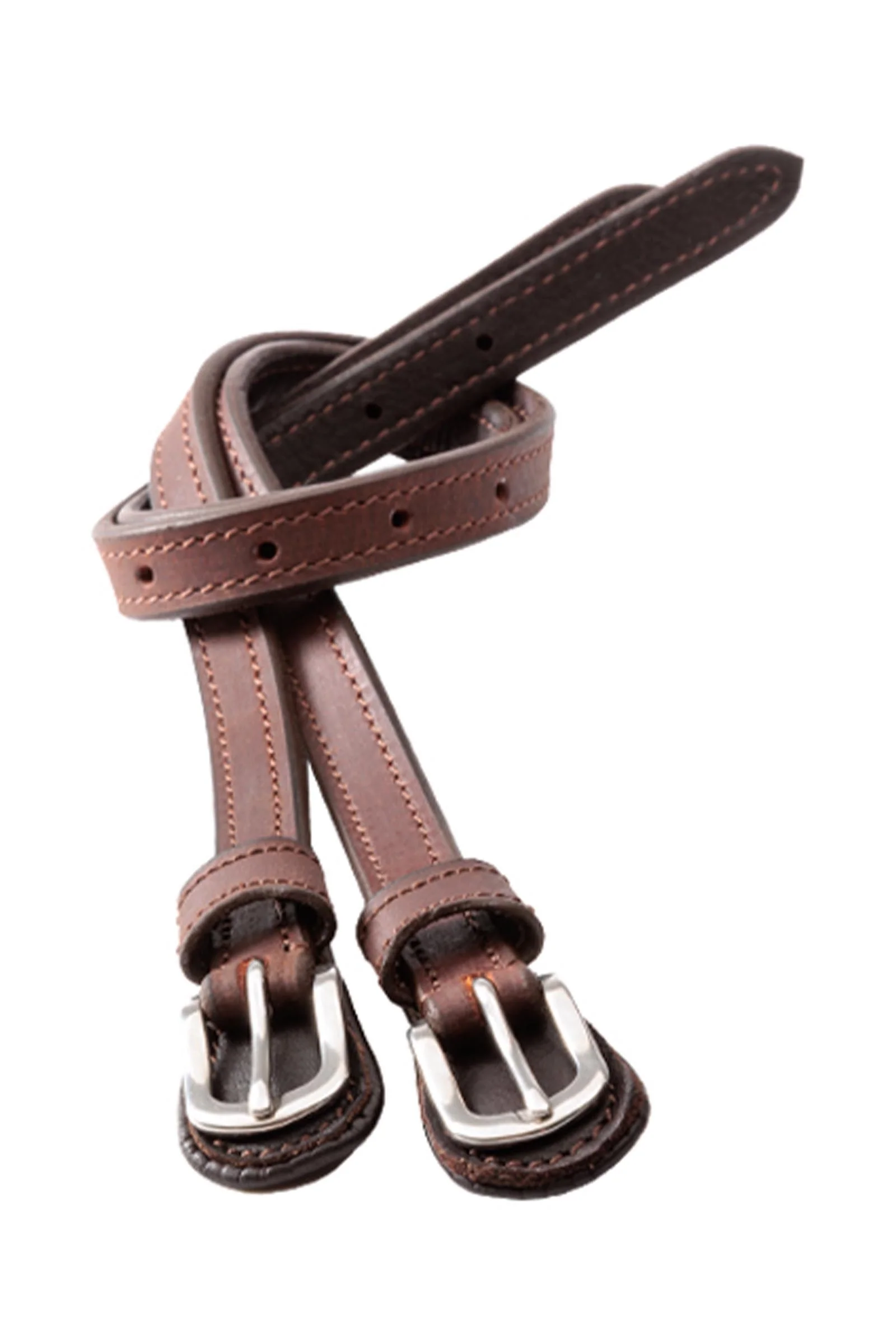 Padded Spur Straps, Oiled Leather Brown/Brown One Size