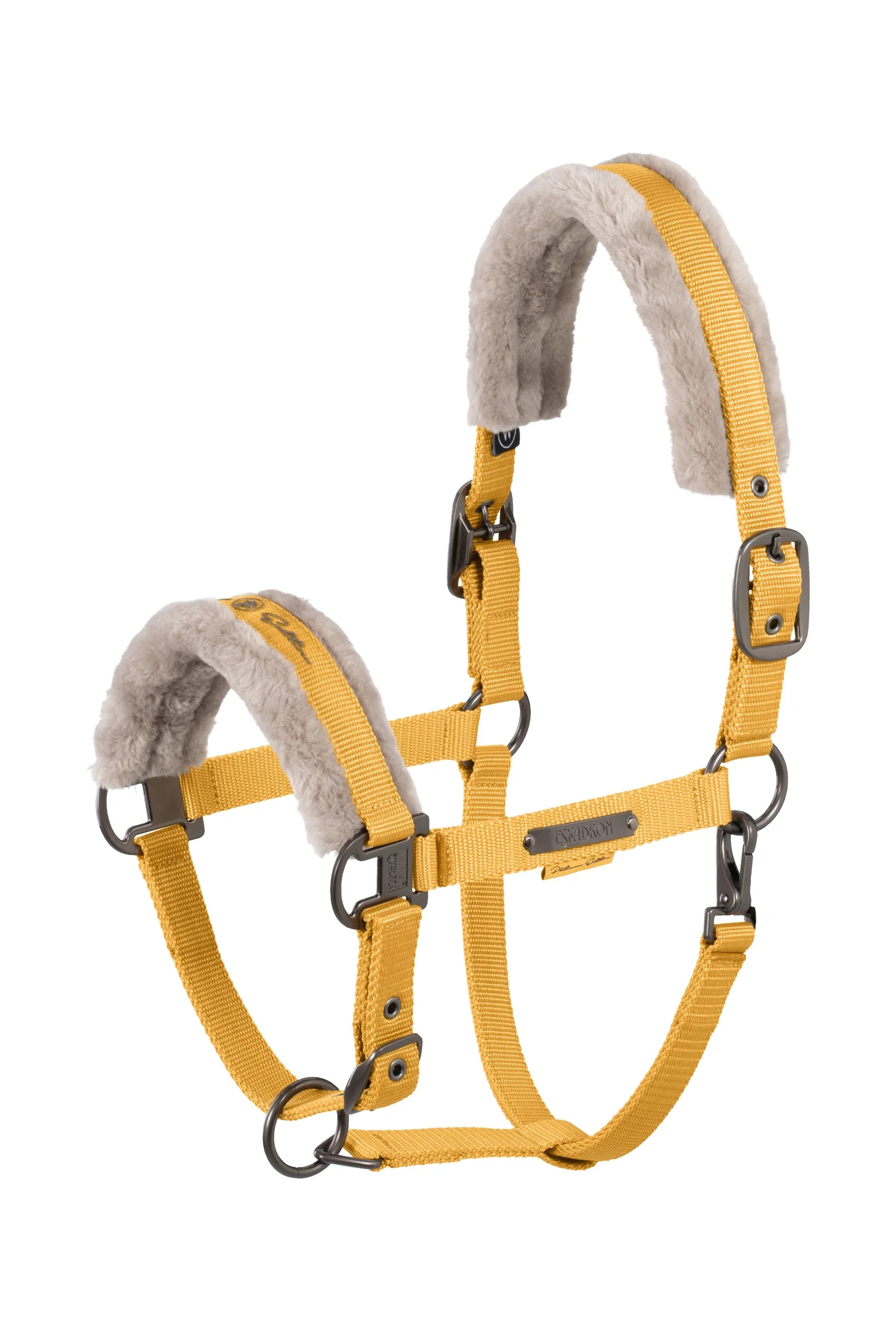 Platinum 25 Double Pin Faux Fur Headcollar Golden Yellow P