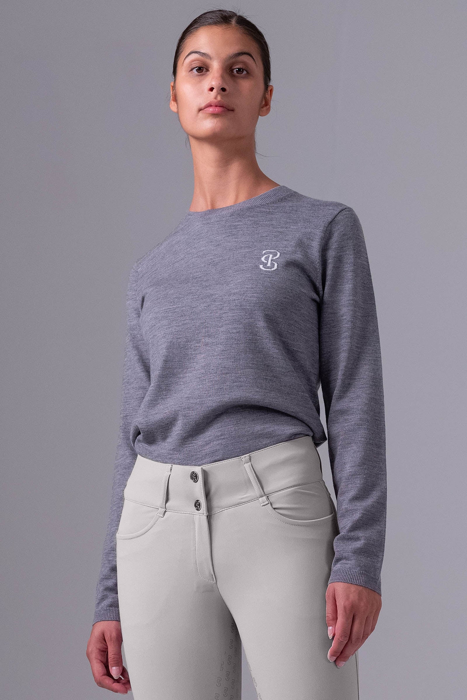 PS Women´s Logo Knit Sweater Mid Grey Melange S