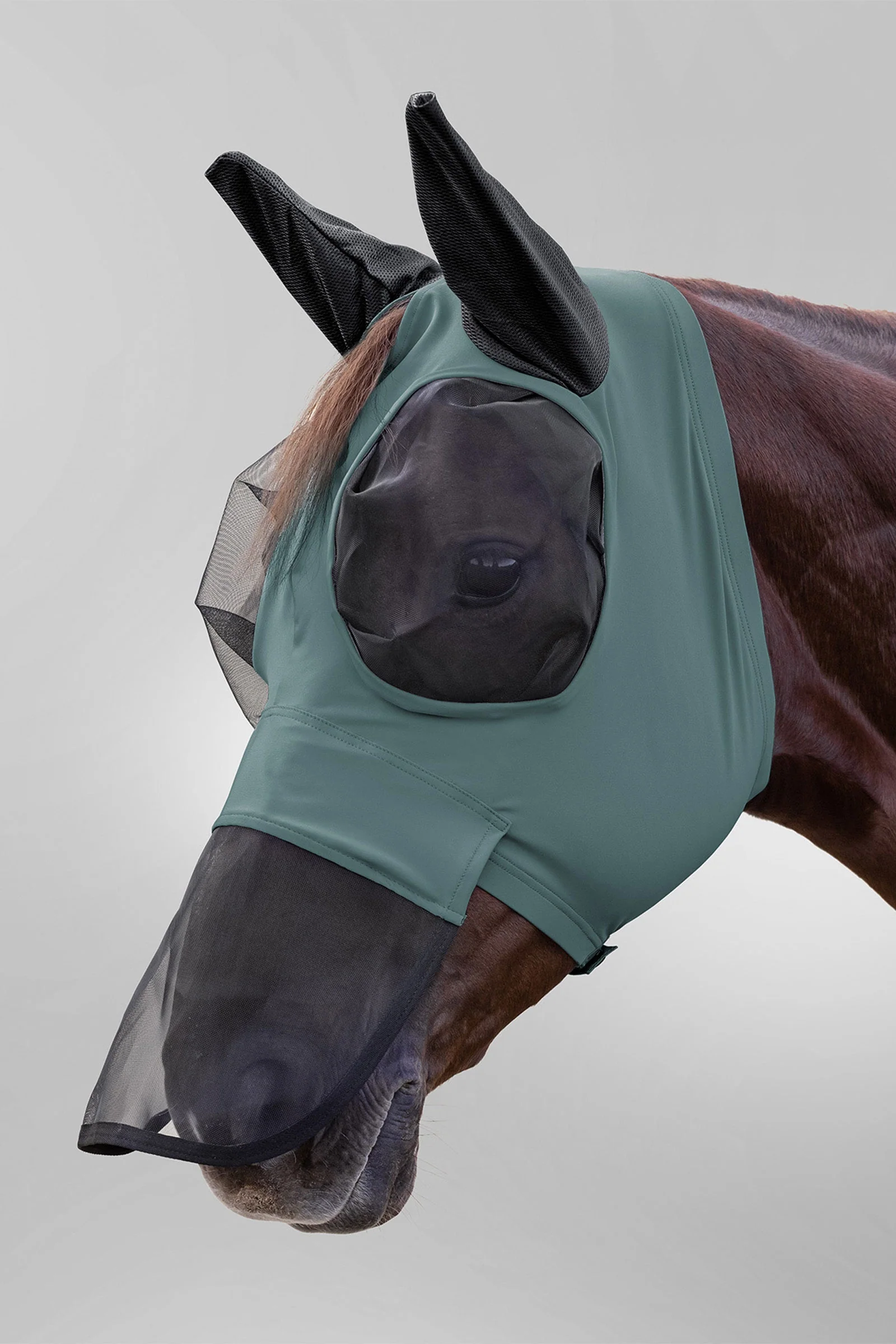 Puck Fly Mask With Nose and UV-Protection Pine Green F