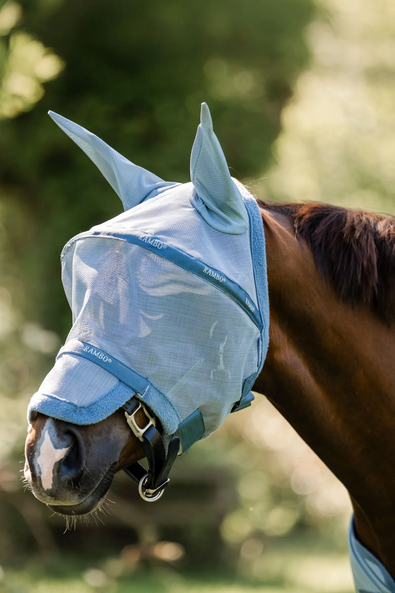 Rambo Flymask Heather Blue/Blue & Silver P