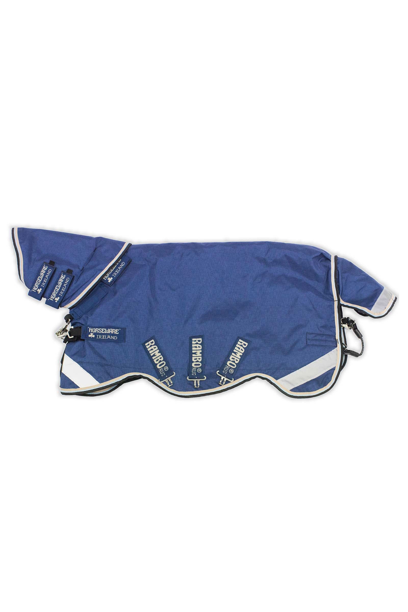 Rambo Tech Duo Turnout Rug with detachable Neck Denim Blue/Teal Blue 125