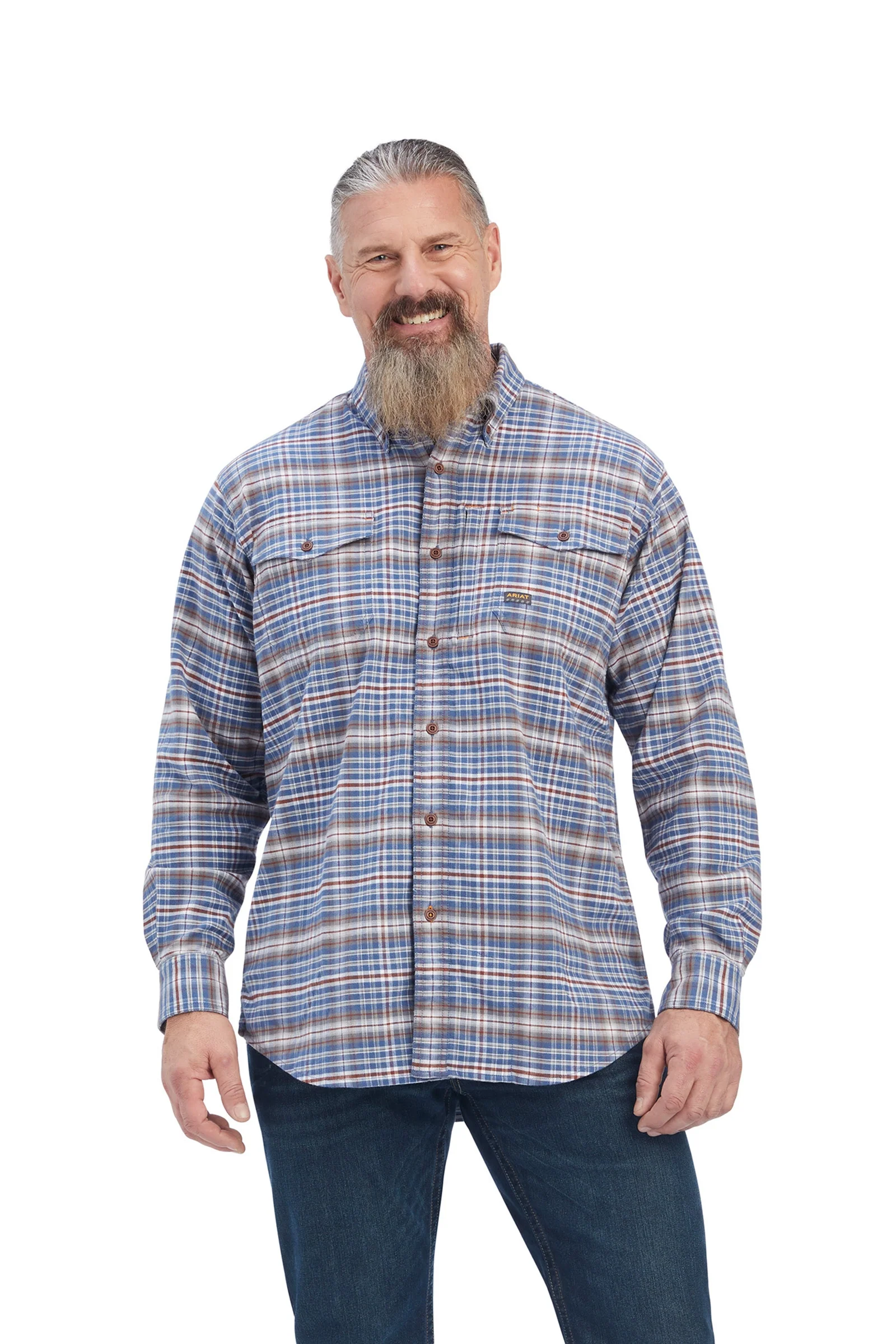 Rebar Flannel DuraStretch Men's Work Shirt Alloy Grey M
