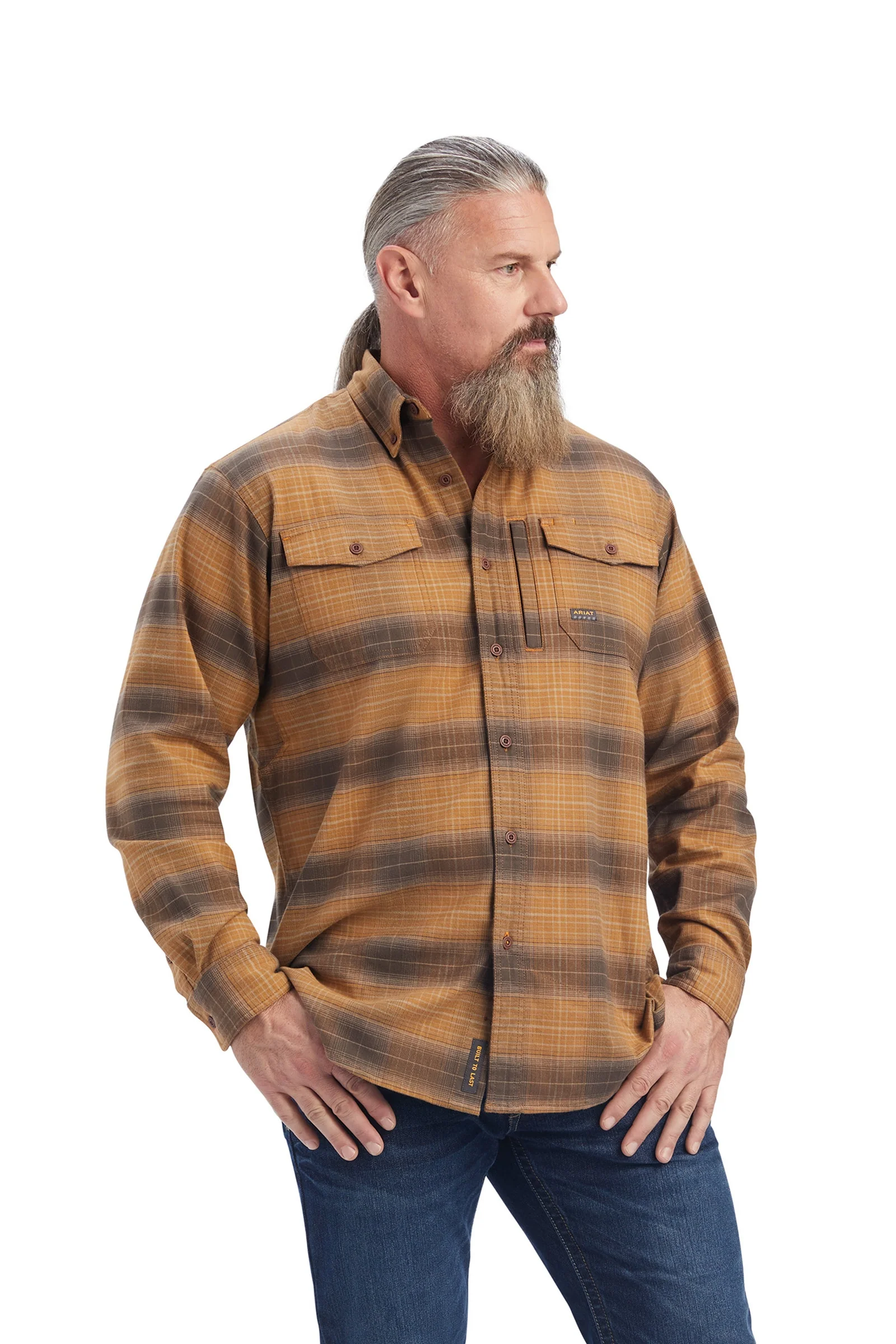 Rebar Flannel DuraStretch Men's Work Shirt Safari Light brown S
