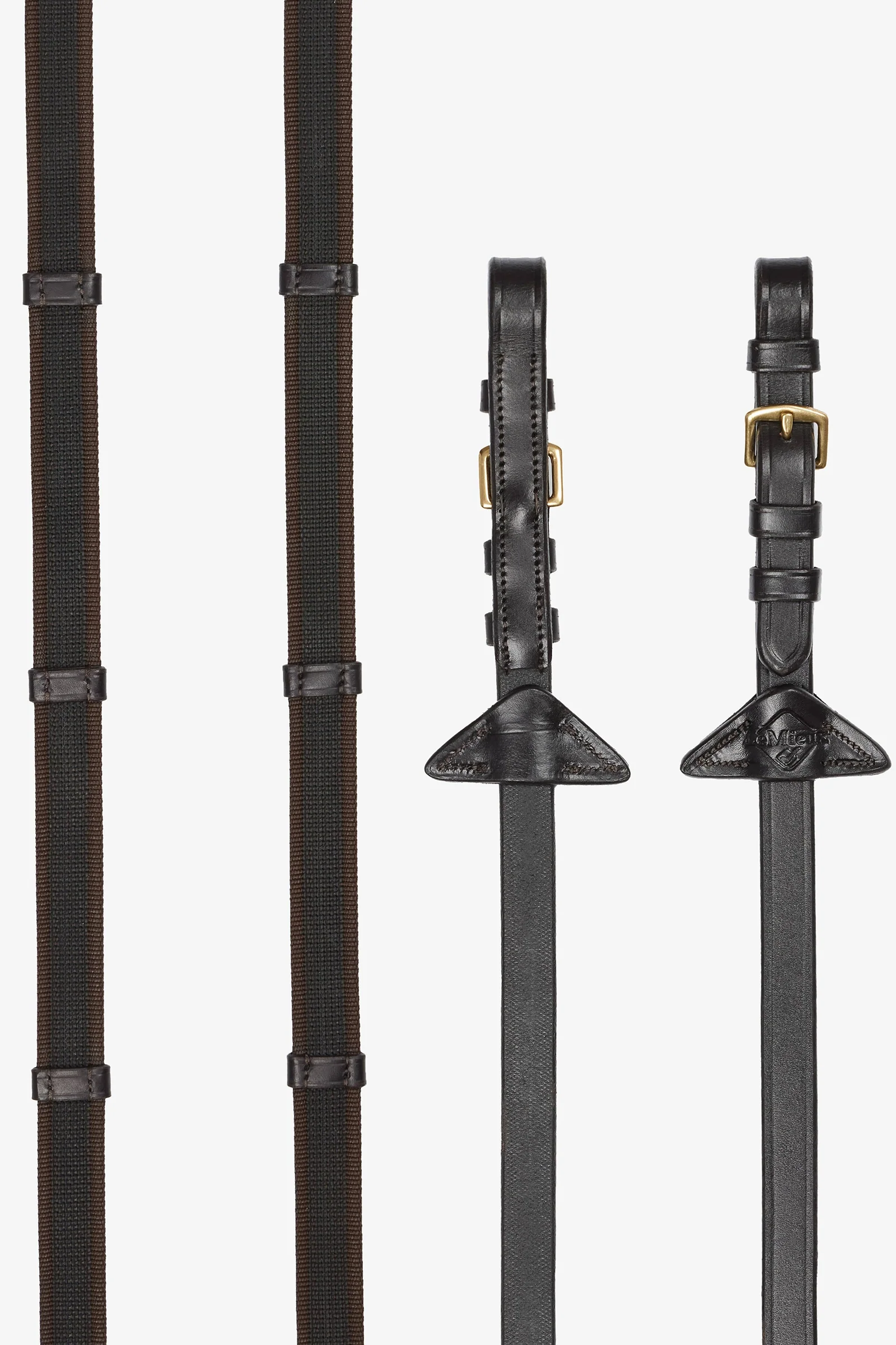 Rubber Grip Continental Reins Brown/Brass F