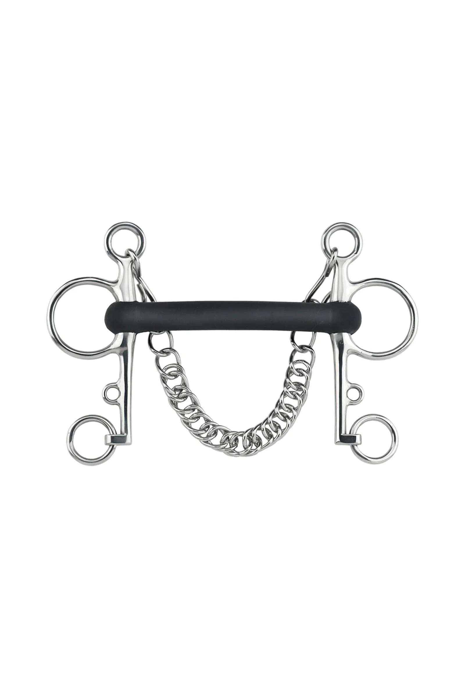 Rubber Pelham Flexible, Mullen Mouth 18mm, Stainless St. Metall 125 mm