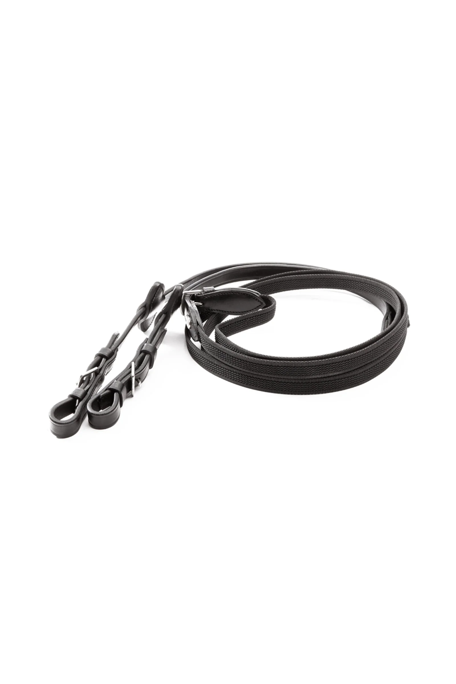 Rubberised reins, 20 mm Black F