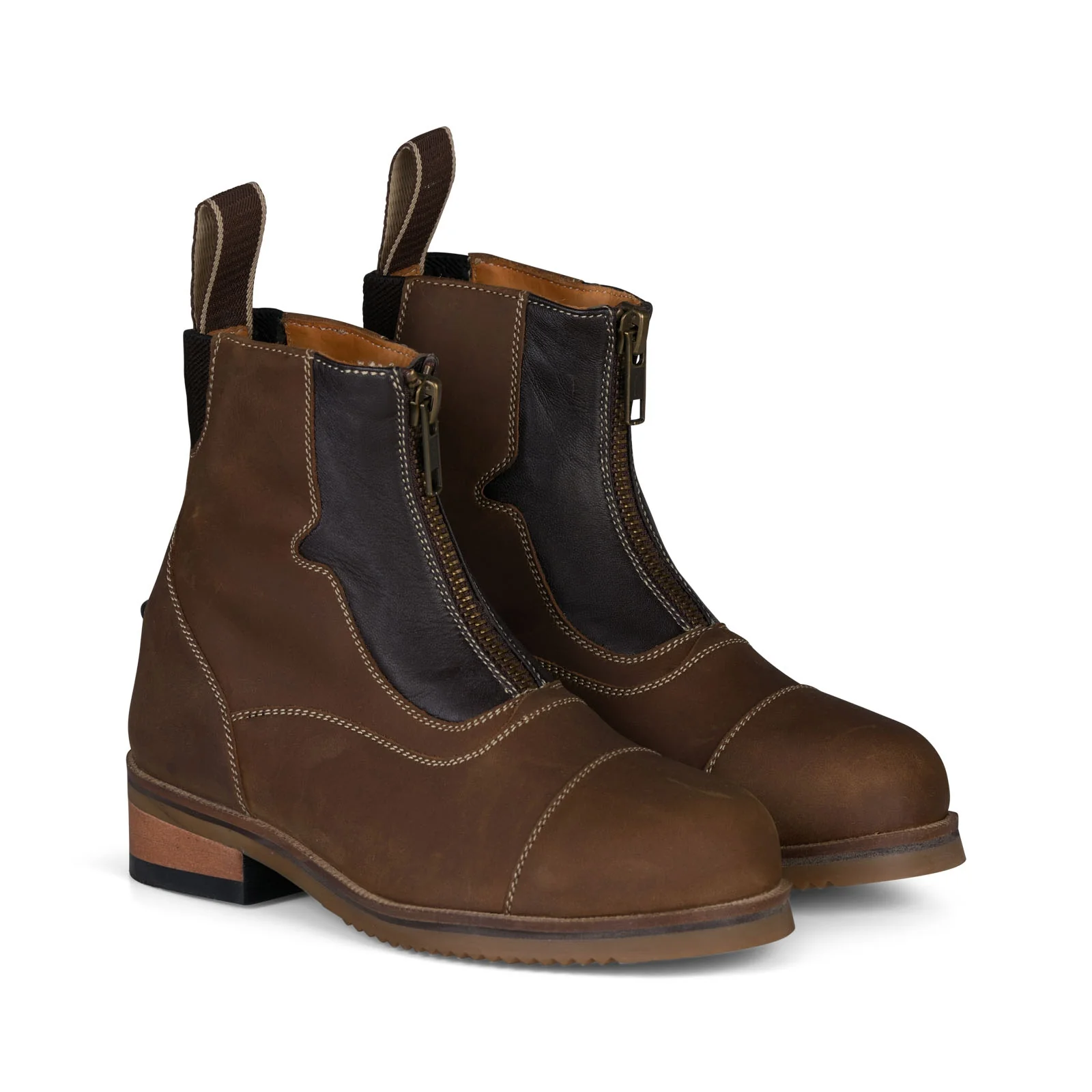 Seville Kids Jodhpur Boots with Front Zip Brown 1.5