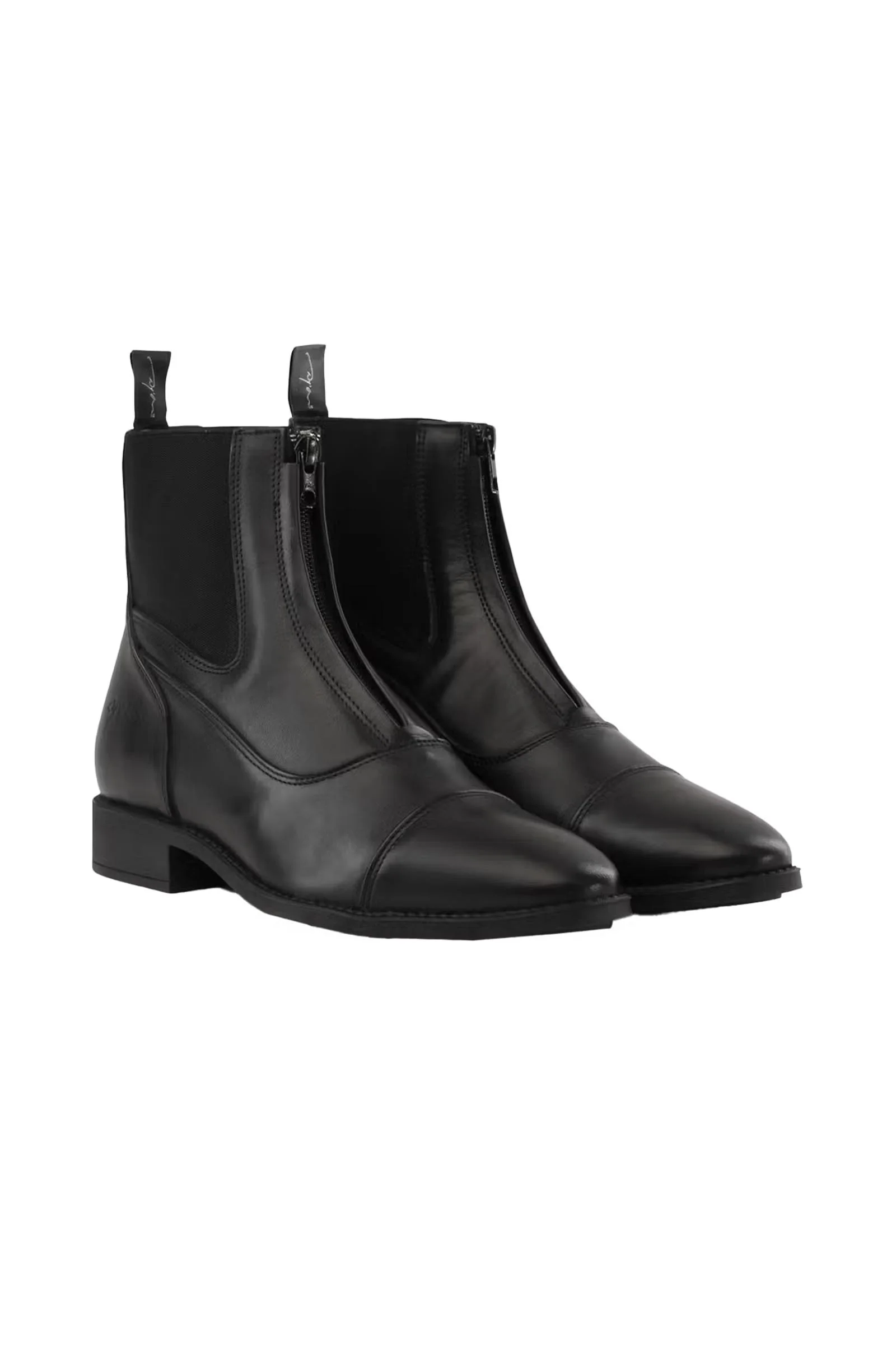Short Boots With Front Zipper Black 6,5