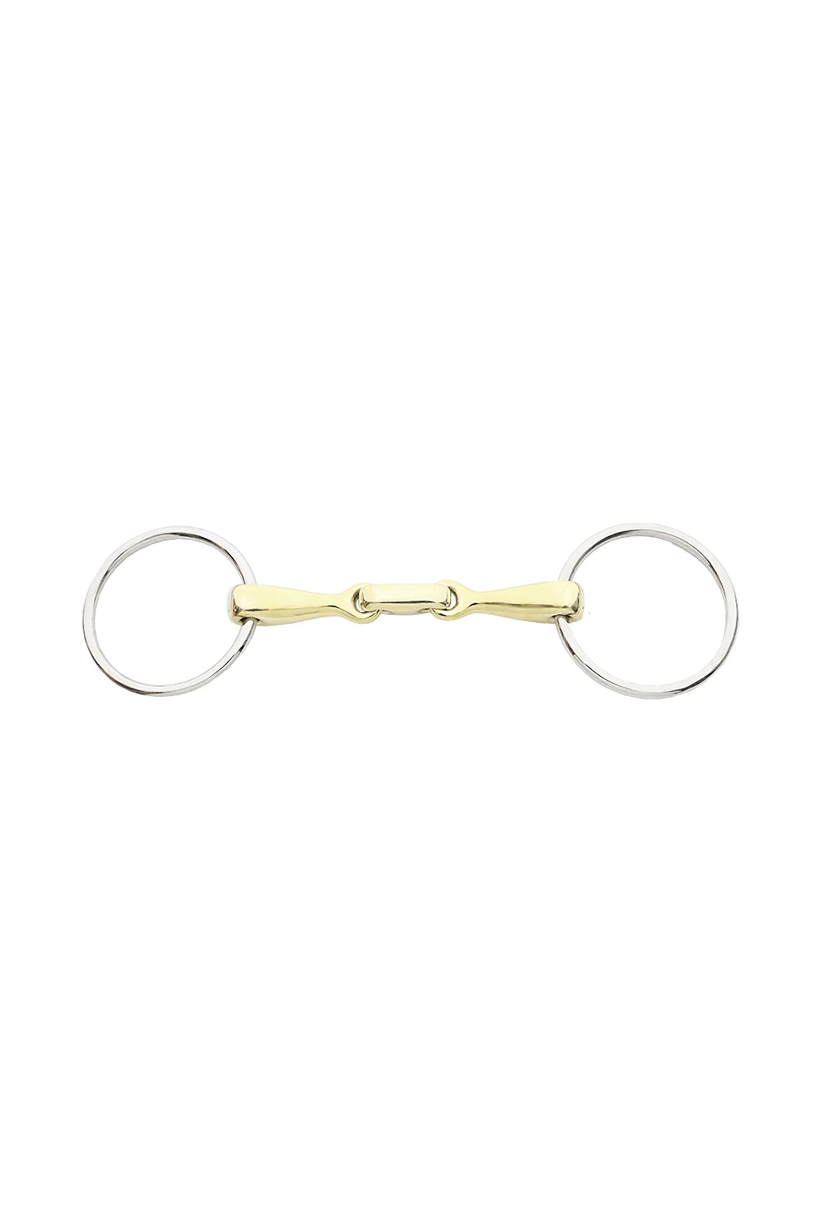 Snaffle bit, double jointed, Lock up KavalBits, 16mm Gold 125 mm