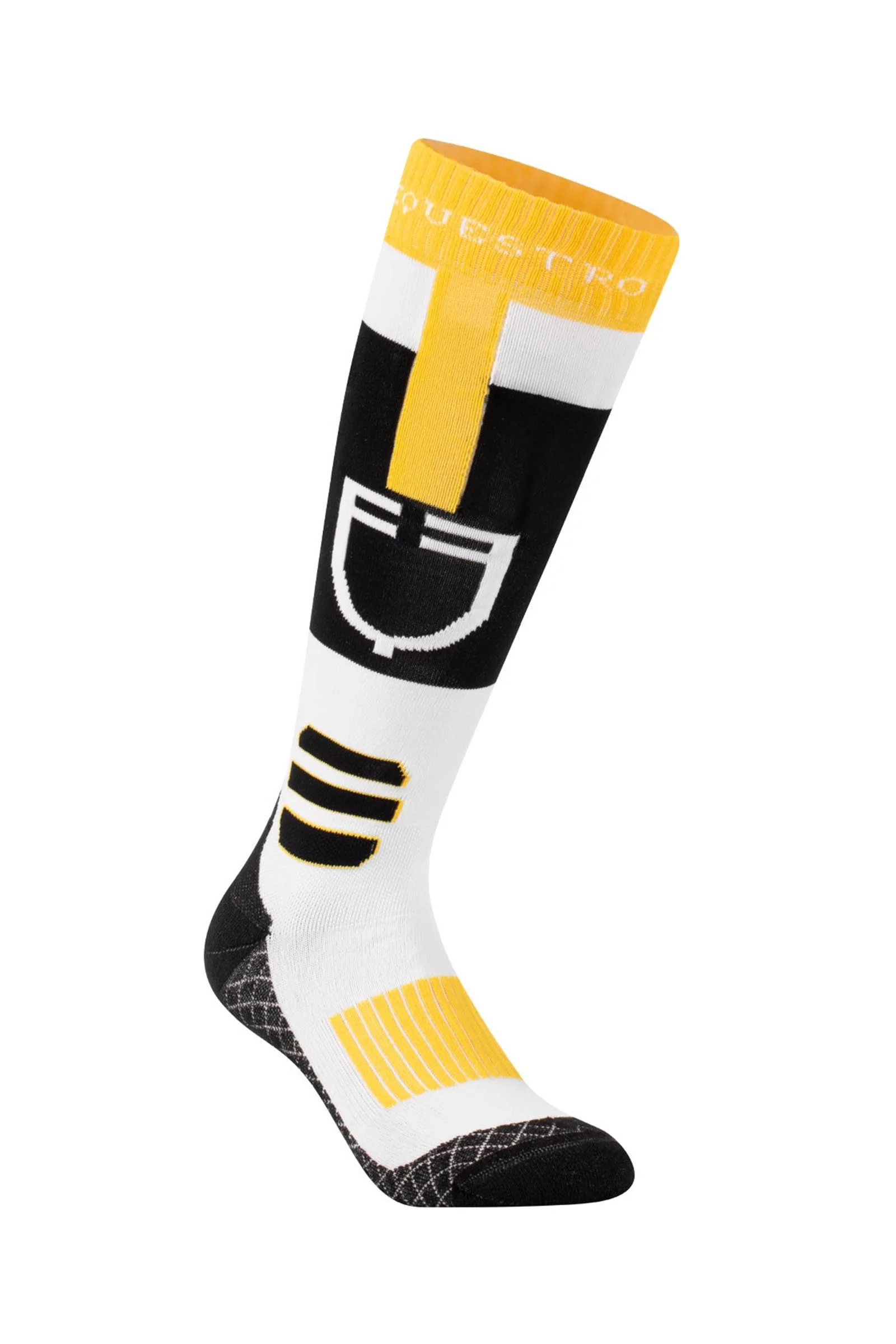 Sock in Technical and Breathable Fabric With Logo Black/White/Yellow L