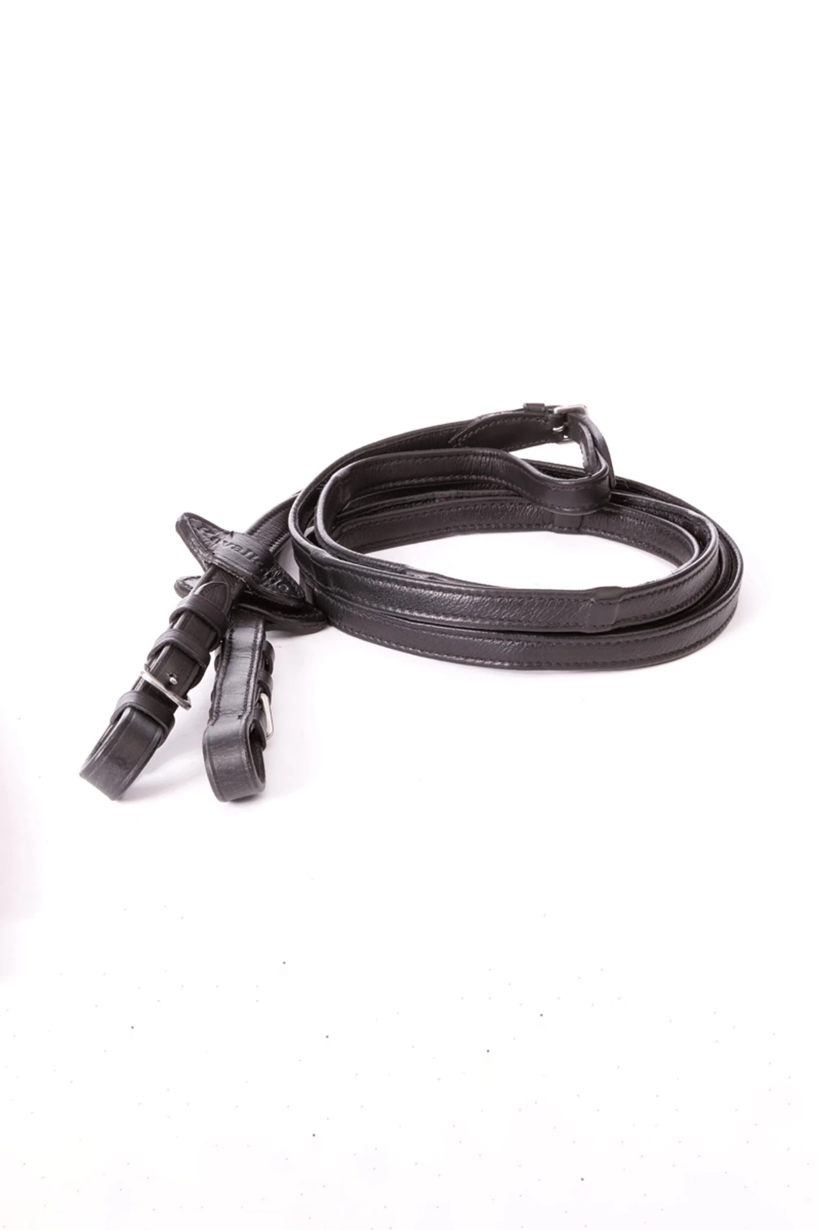 Soft Leather Reins With 5 Stops, 16 mm Black PII