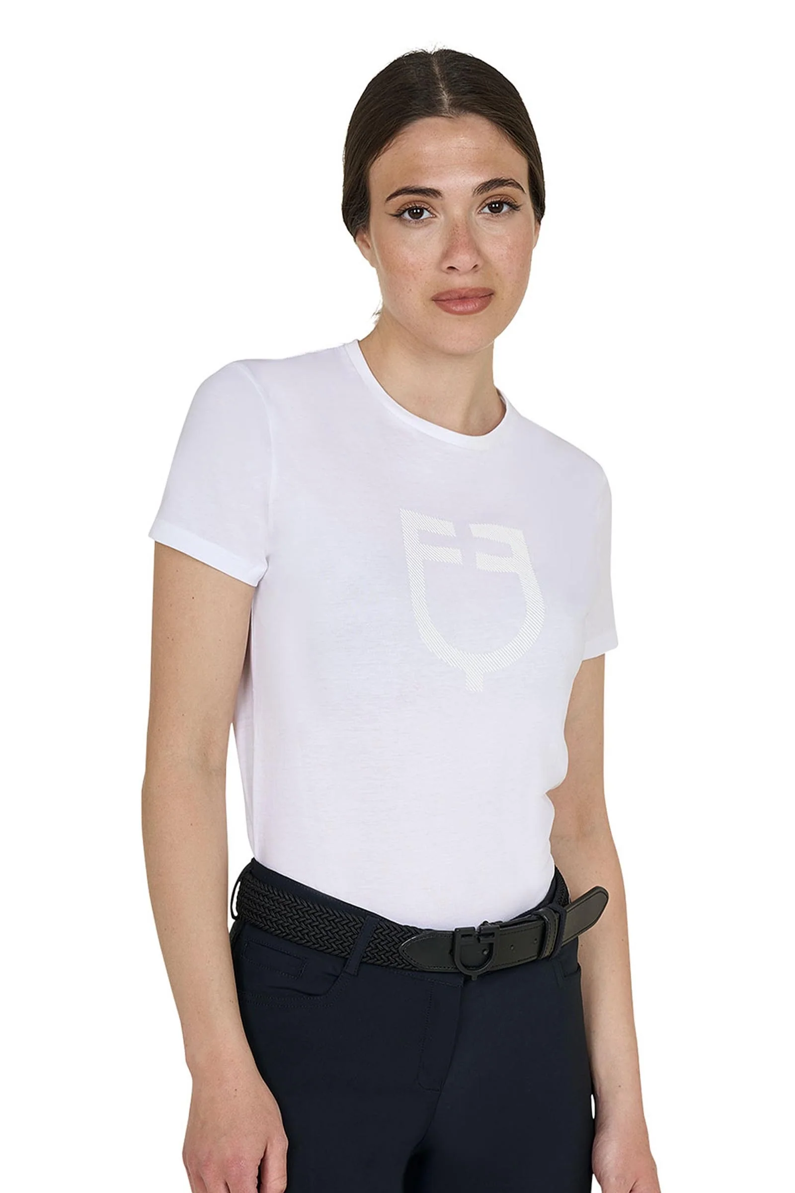 SS2026 Women's Glossy Logo Cotton T-Shirt White XS