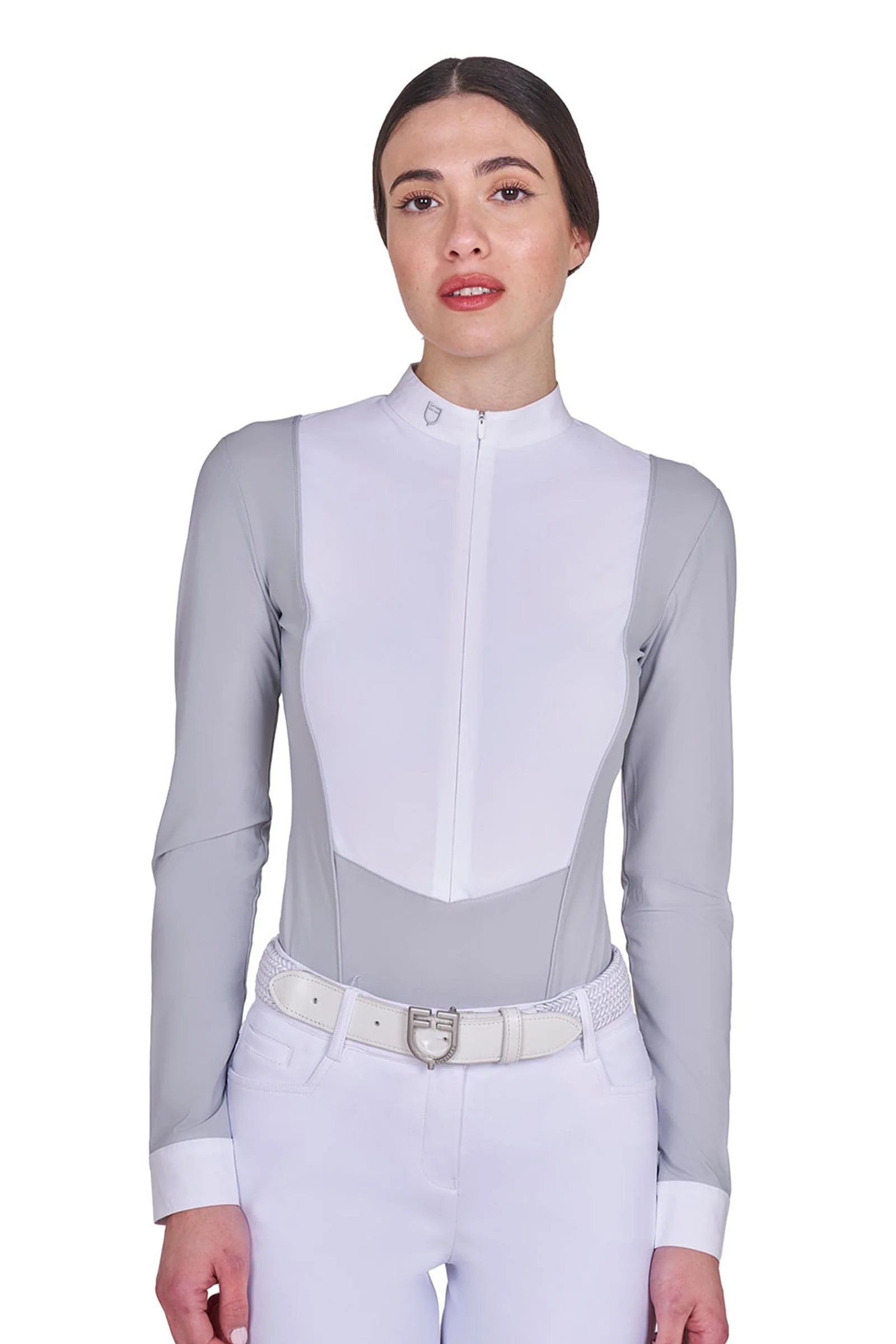 SS2026 Women's Invisible ZIP Competition Polo Shirt LS Harbor Mist M