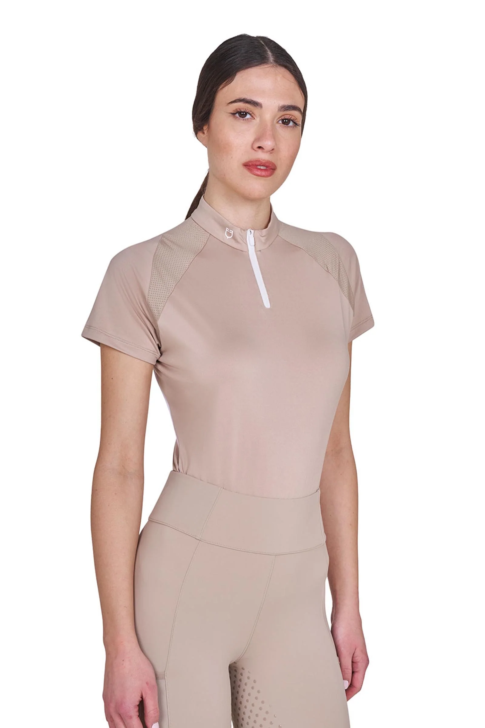 SS2026 Women's Technical Polo SS Zip Oxford Tan M
