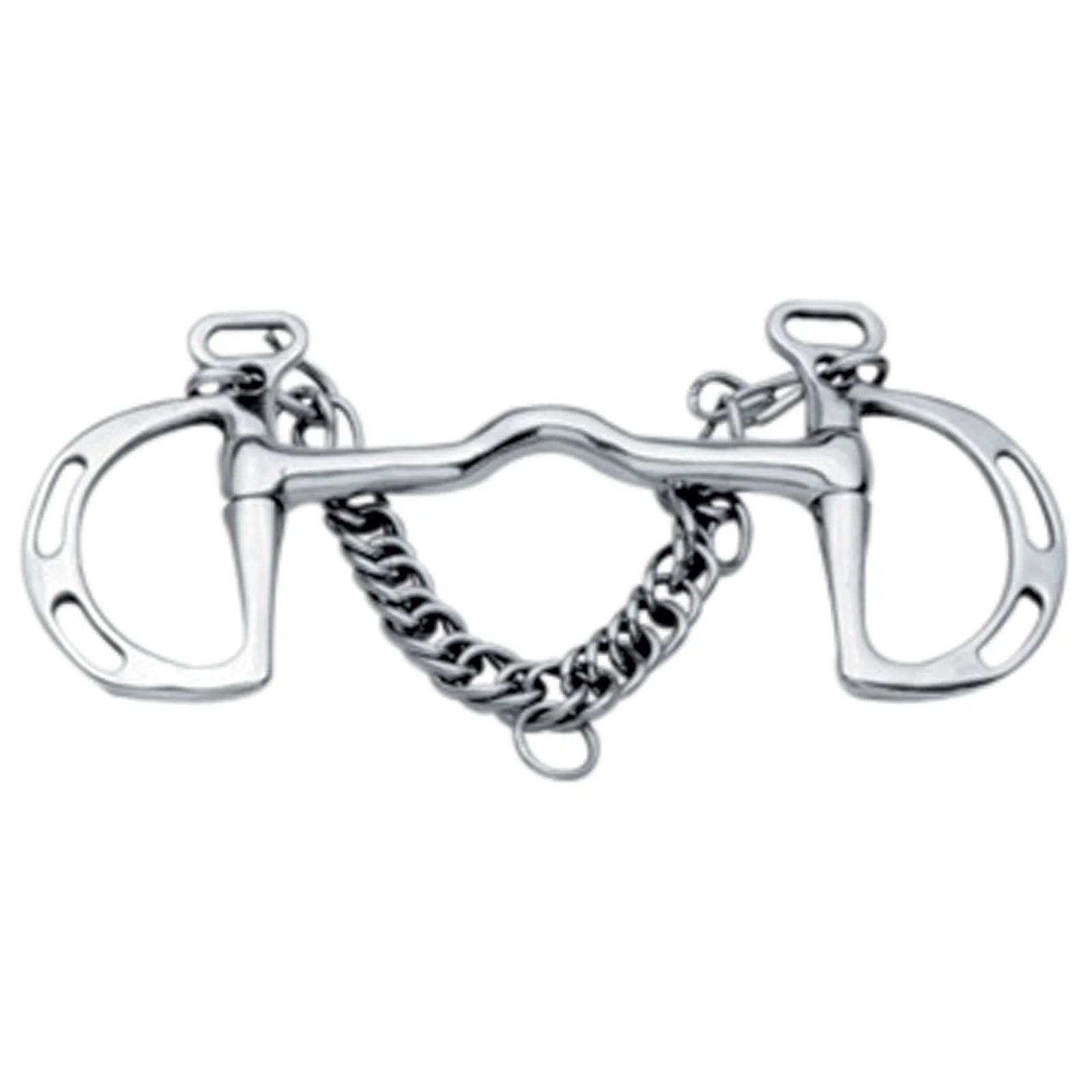 Stainless Steel Cambridge Mouth Slotted Ring Kimblewick Bit Silver 127 mm