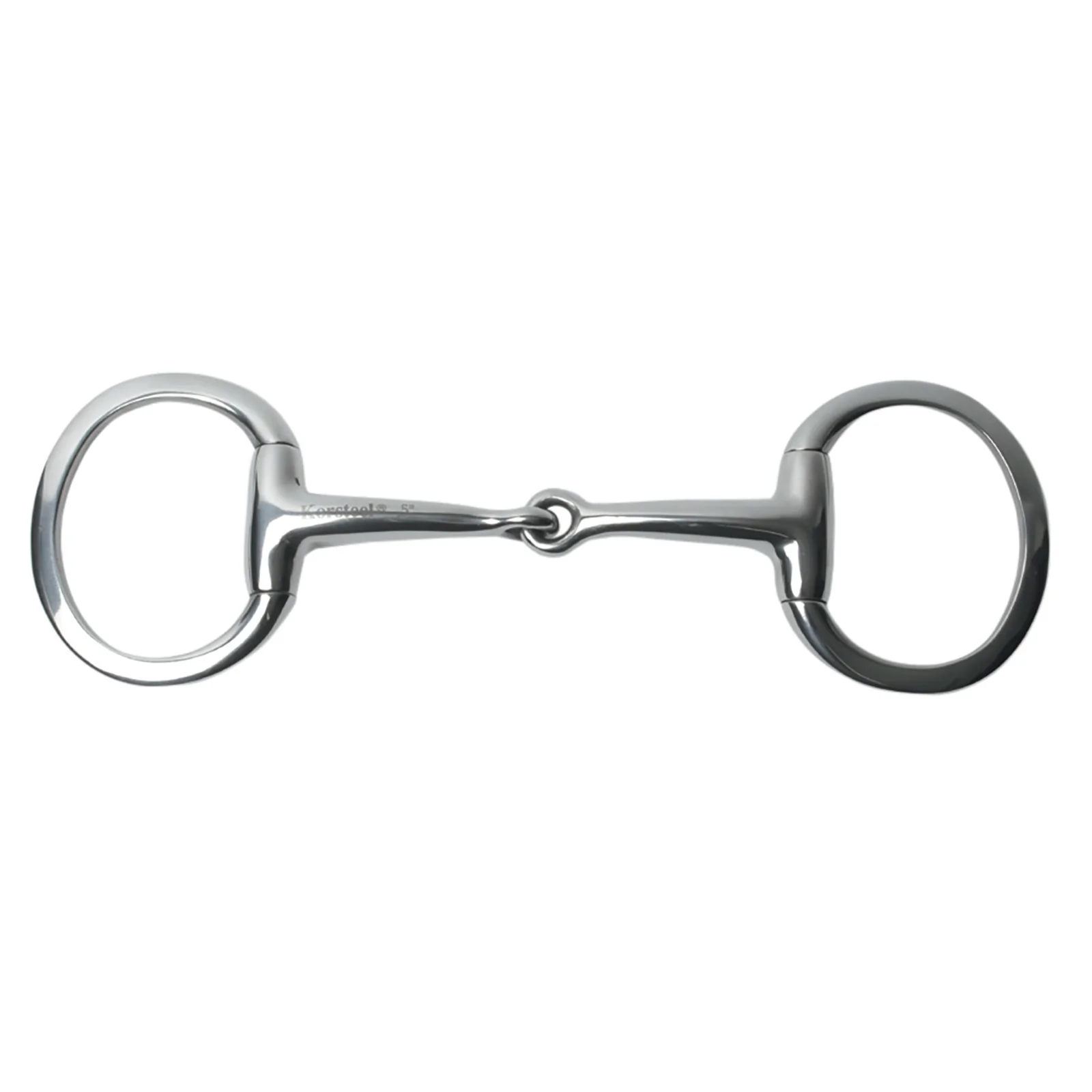 Stainless Steel Featherweight Thin Mouth Jointed Flat Ring Eggbutt Snaffle Bit Silver 127 mm