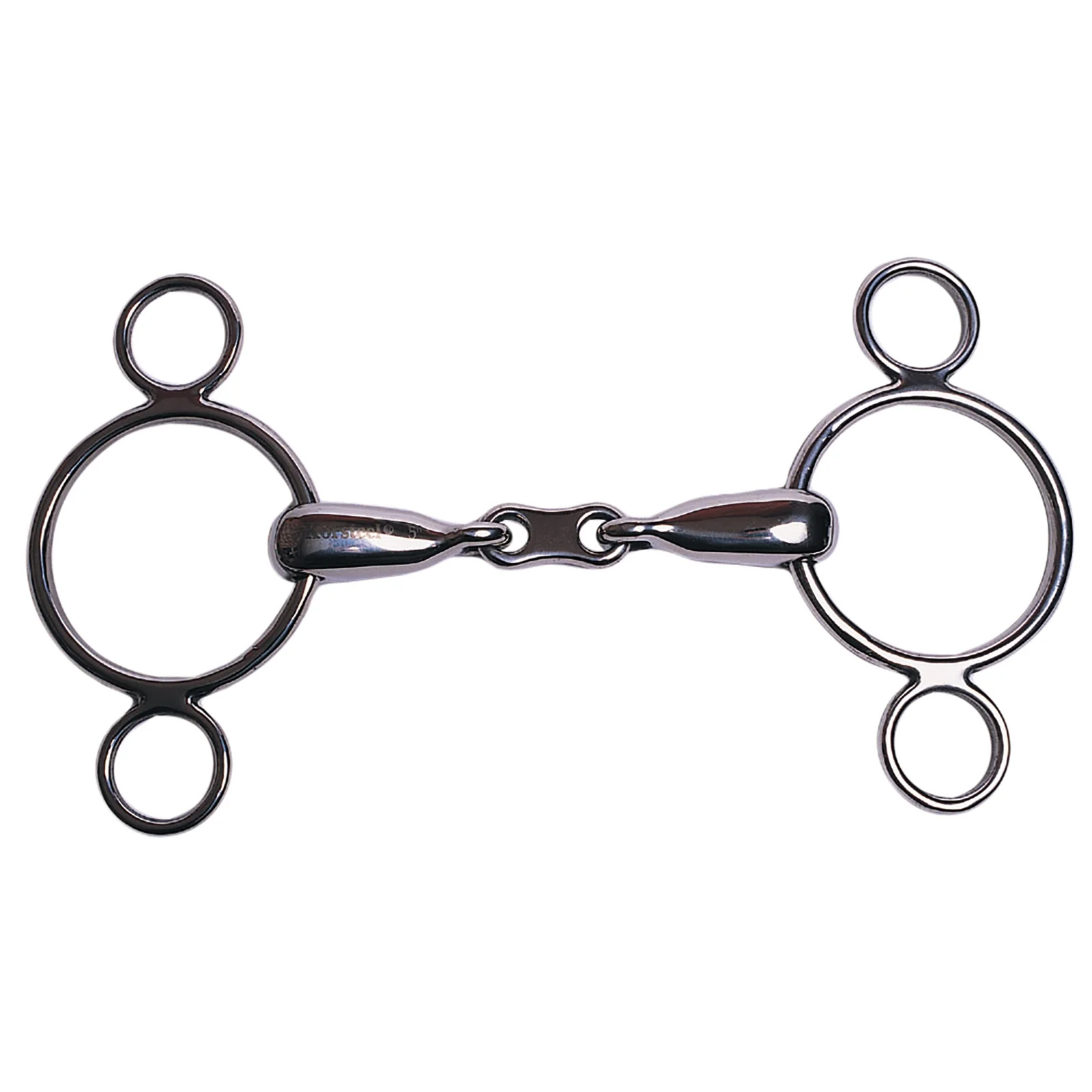 Stainless Steel French Link 2 Ring Dutch Gag Bit Silver 152 mm
