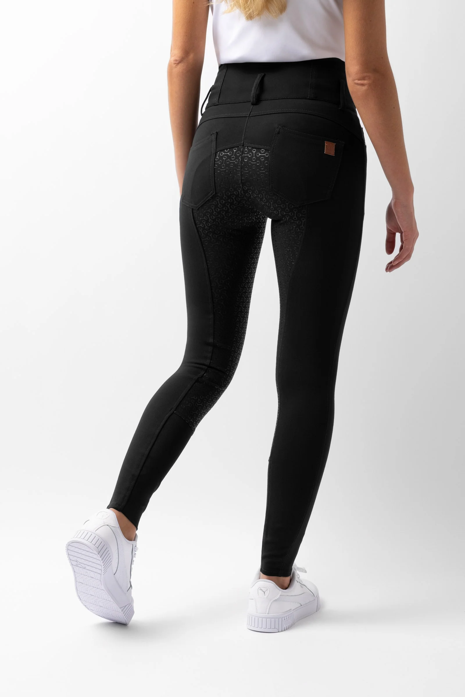 Tara Women's High Waist Full Seat Breeches Black 14