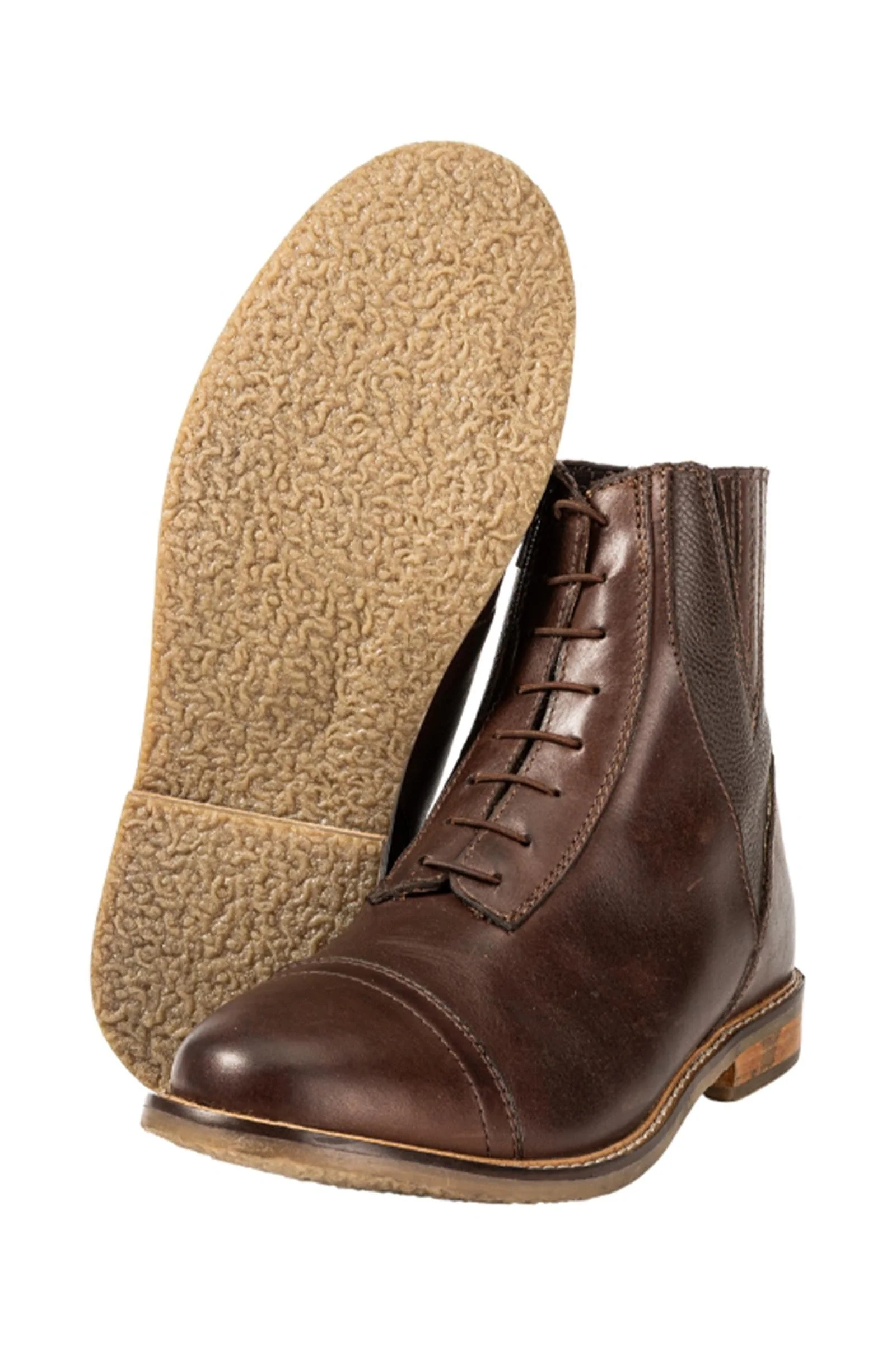 Titus Leather-Mix Jodhpur Riding Shoes Brown/Brown 7