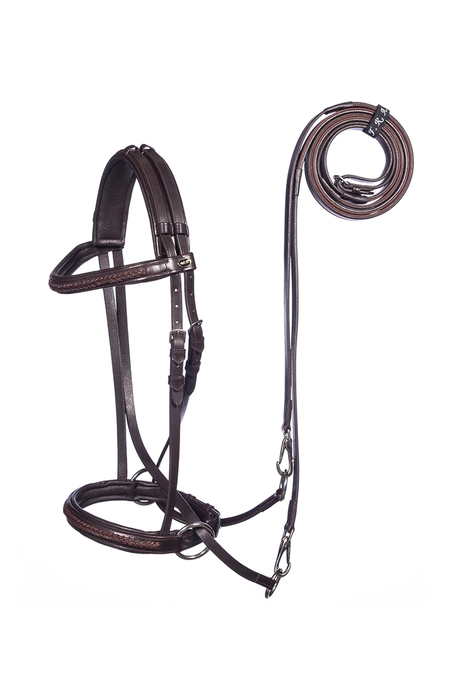Ulan Bitless Bridle (System 5) Leather w/ Leather Reins Brown F