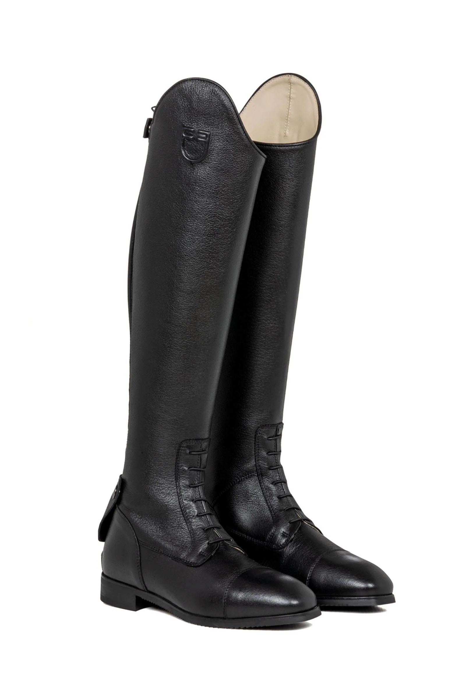 Unisex Calfskin Boots With Front Laces Black 4 Regular Regular