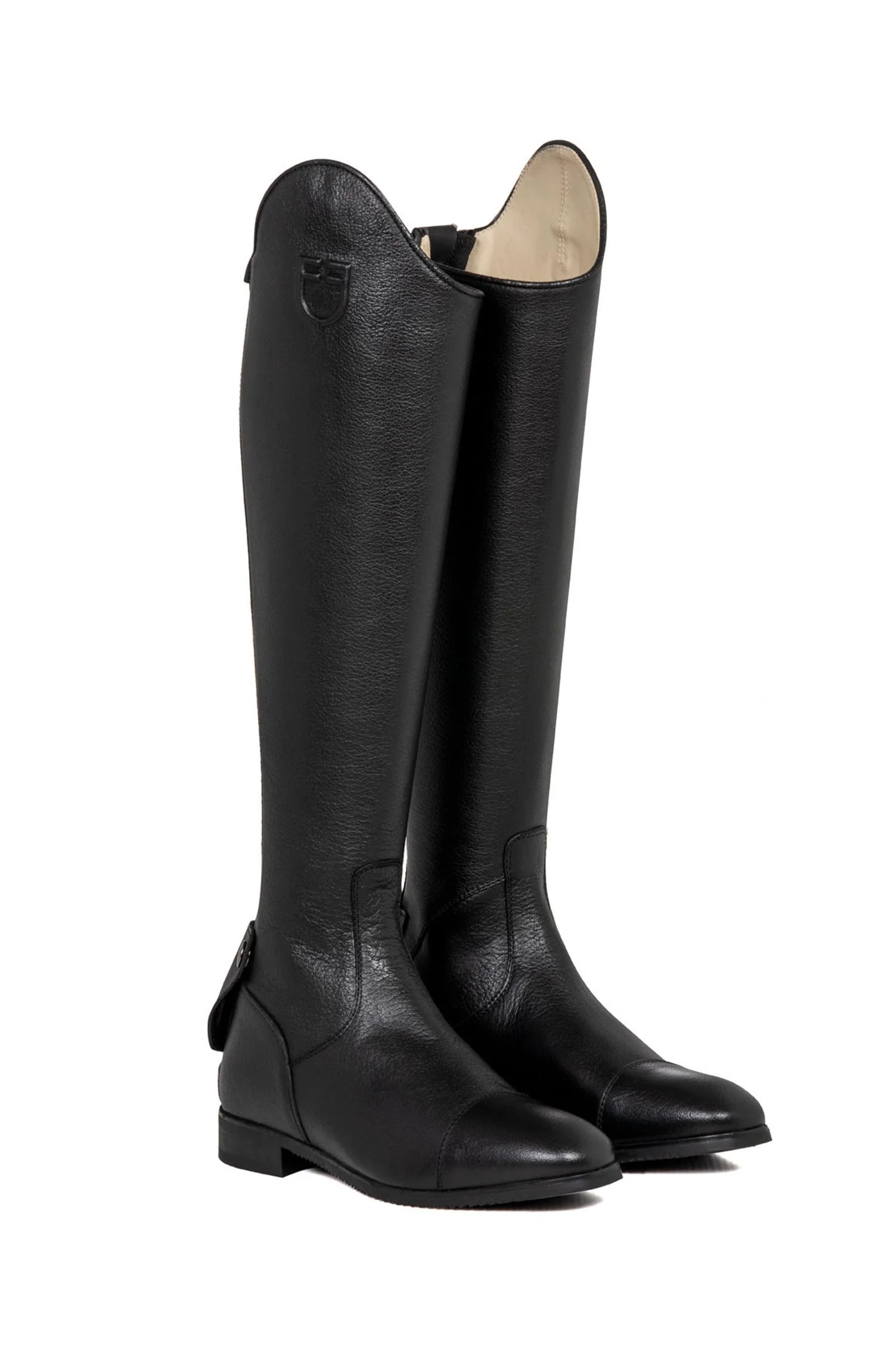 Unisex Calfskin Boots With Rear Zipper Black 4 Regular Short