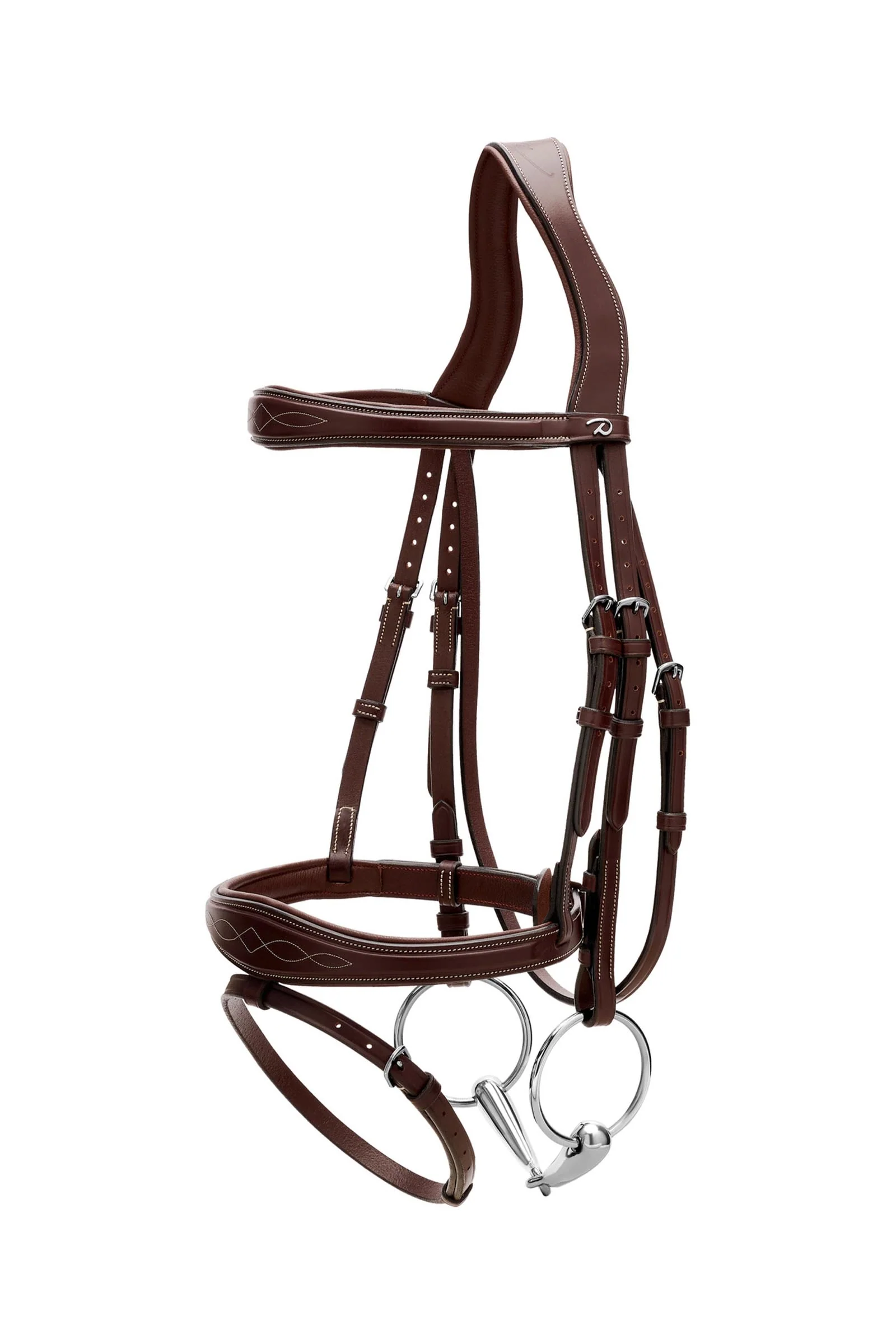 US-Collection Anatomic Flash Noseband Bridle Brown F
