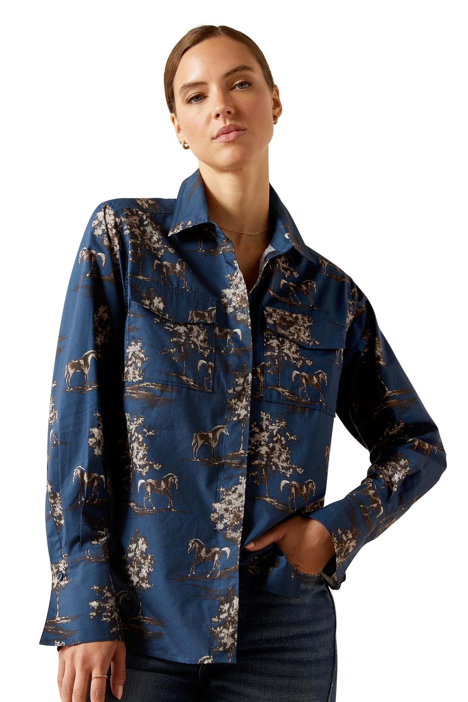 Wolseley Women's Shirt Navy Toile XS