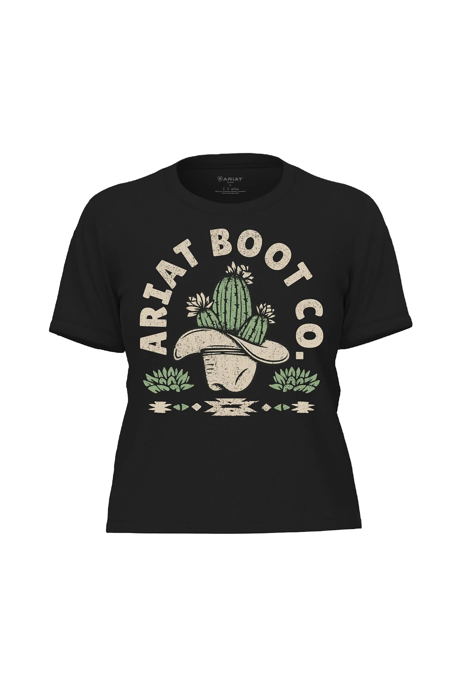 Women's Ariat Cacti Cowboy Hat T-Shirt Black XS