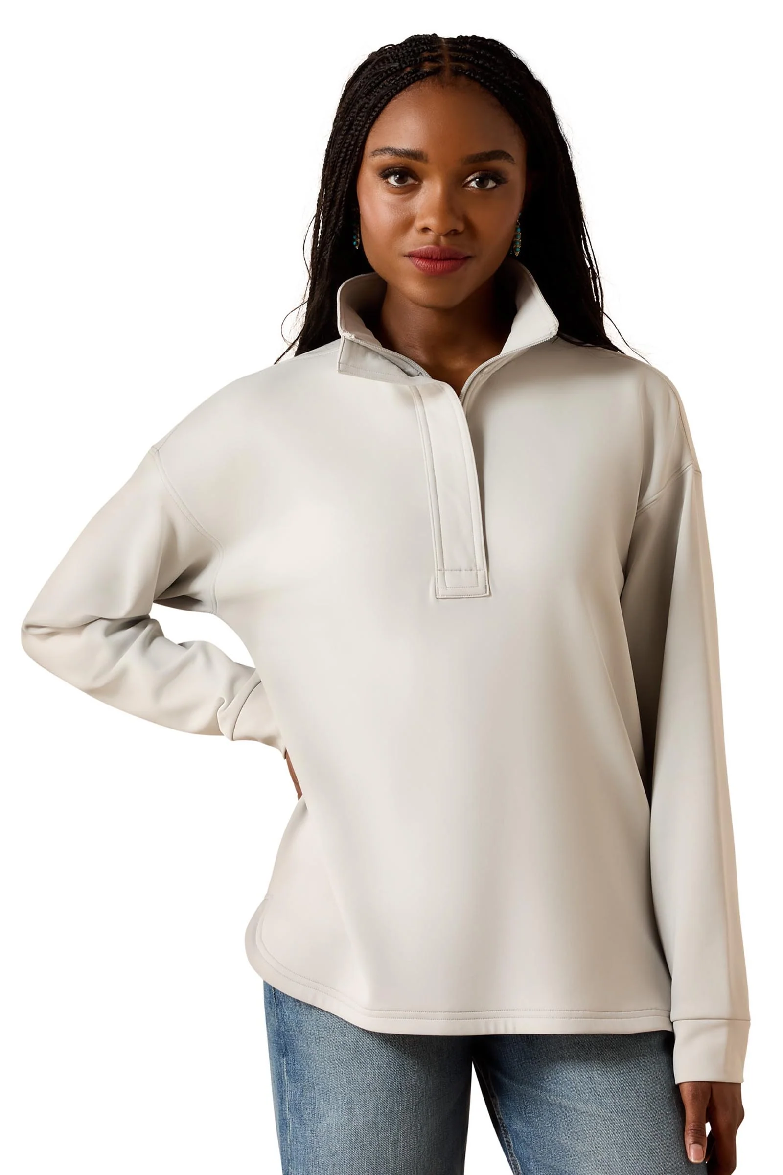 Women's Breeze Logo 1/2 Zip Sweatshirt Quiet Grey S