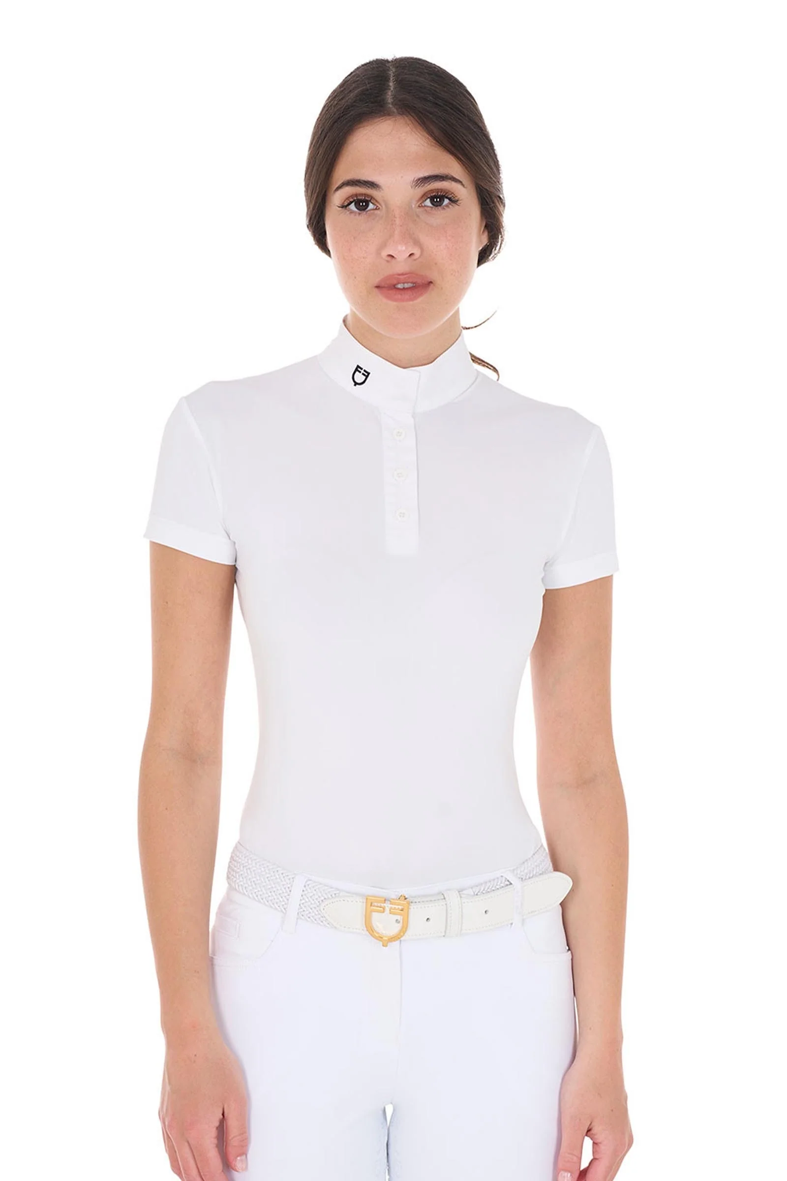 Women's Competition Polo Shirt, Slim Fit White XS
