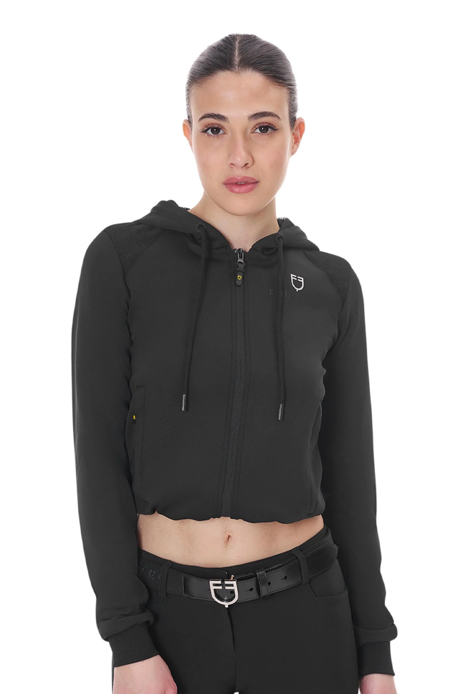 Women's Cropped Hoodie Black XS