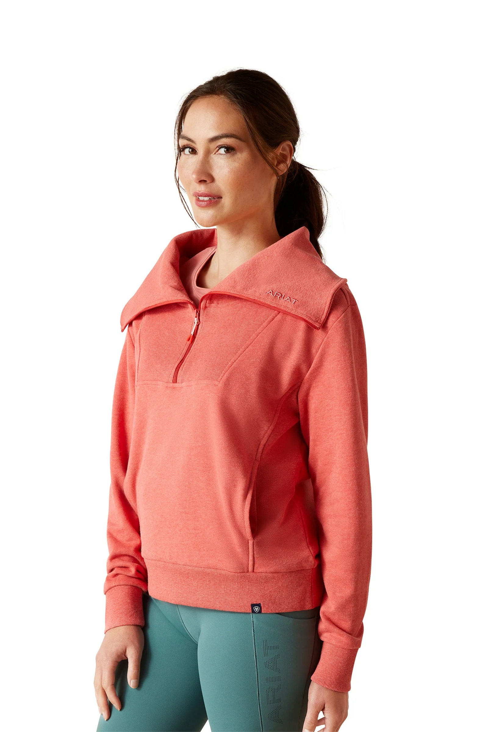Women's Fern 1/2 Zip Sweatshirt Heathered Baked Apple XS