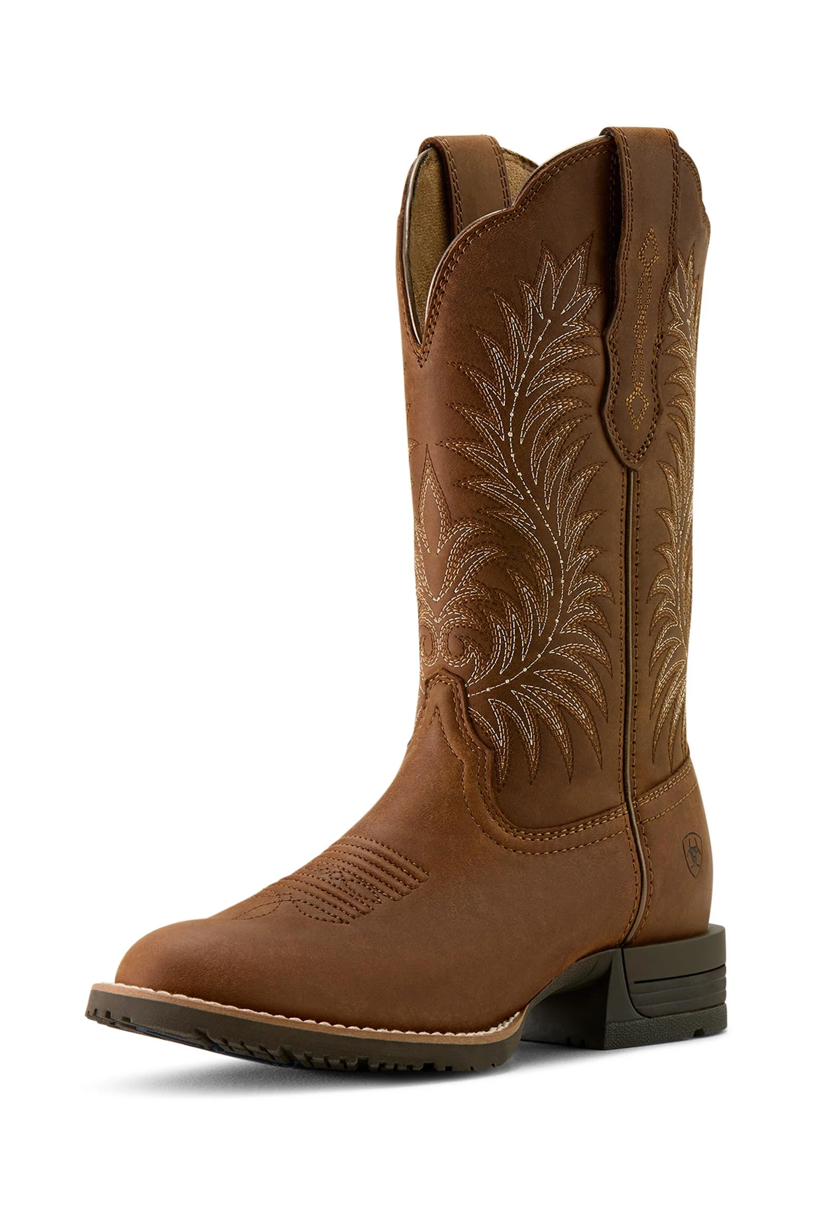 Women's Hybrid Ranchward W Toe Western Boots Frontier Brown 5