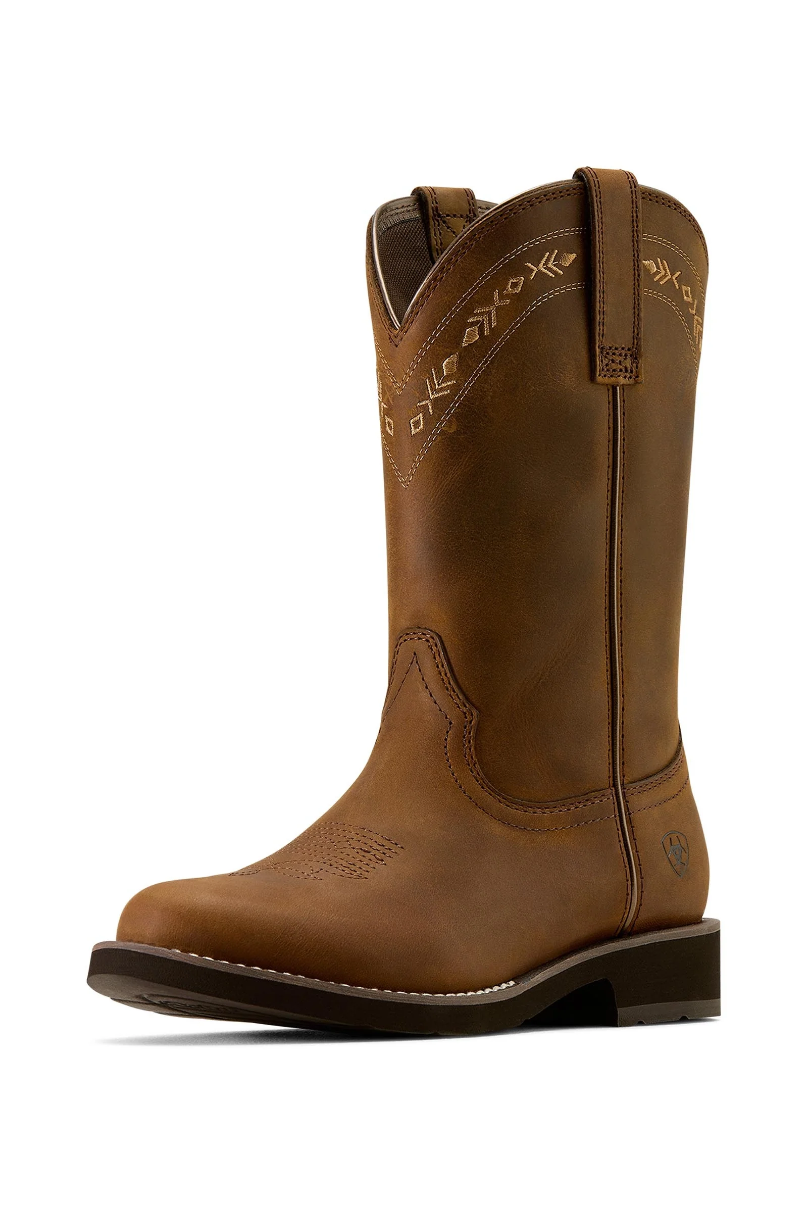 Women's Kearney Round Toe Western Boots Distressed Brown 6