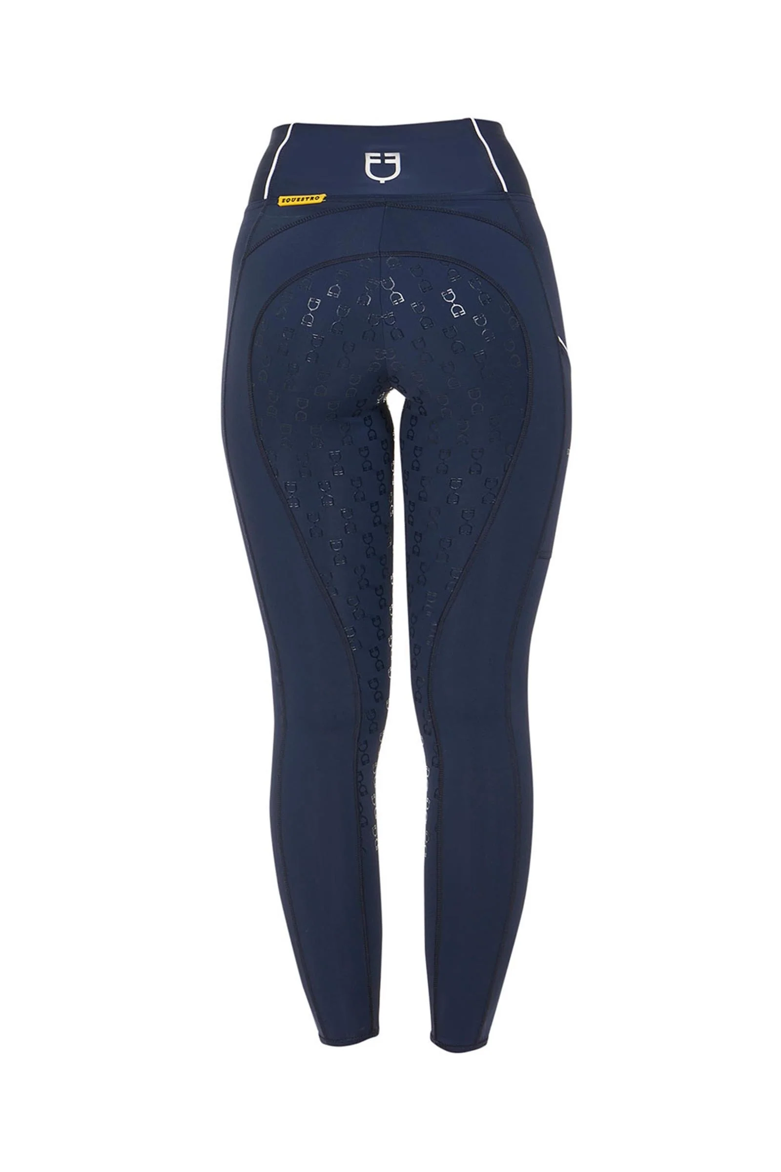 Women's Slim Fit Full Grip High-Waisted Leggings Navy Blazer/White M
