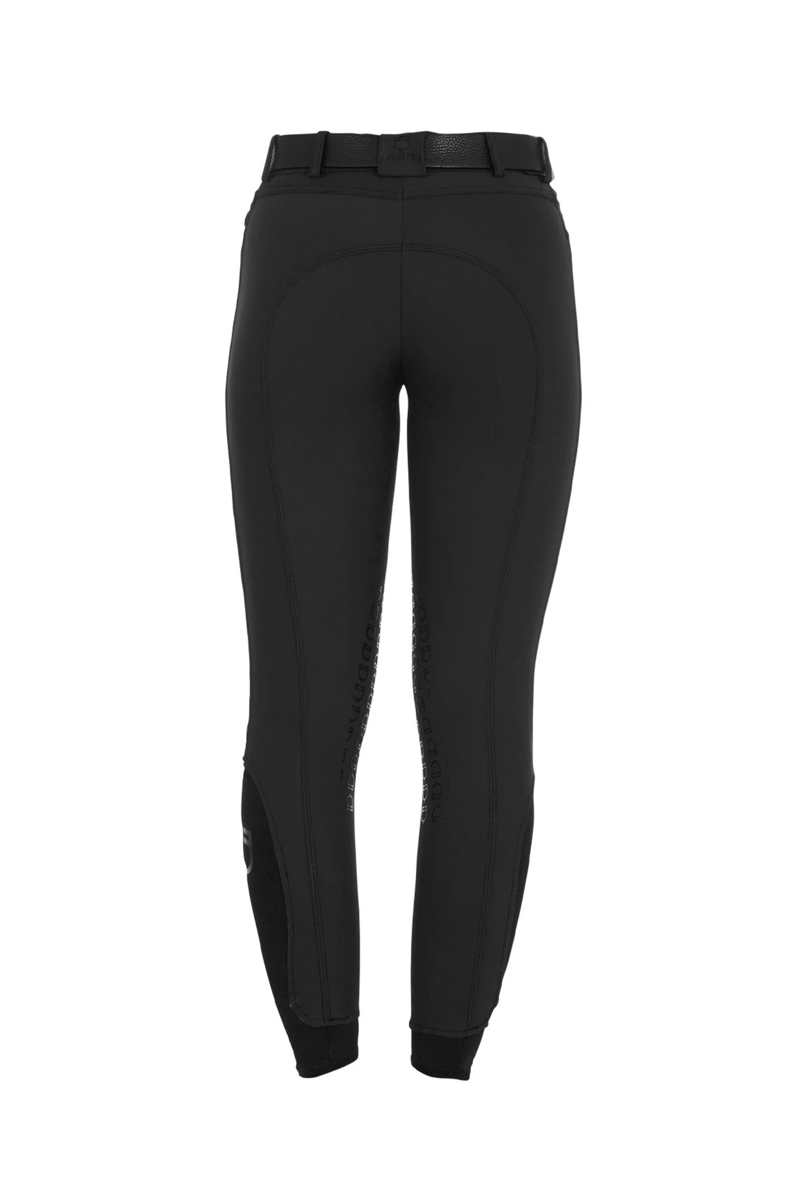 Women's Slim Fit Knee Grip Breeches With Logo Black 10