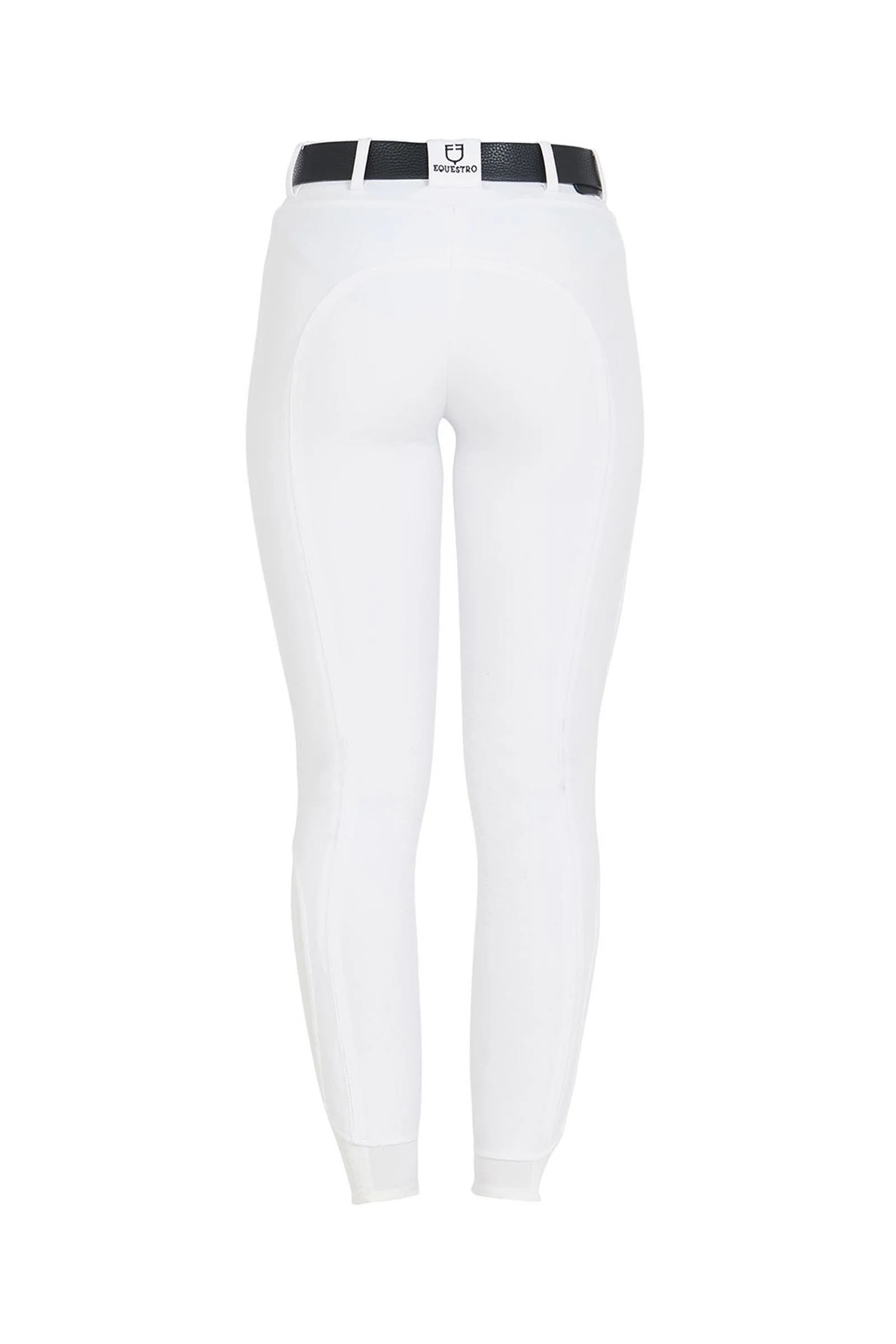 Women's Slim Fit Knee Grip Breeches With Logo White 10