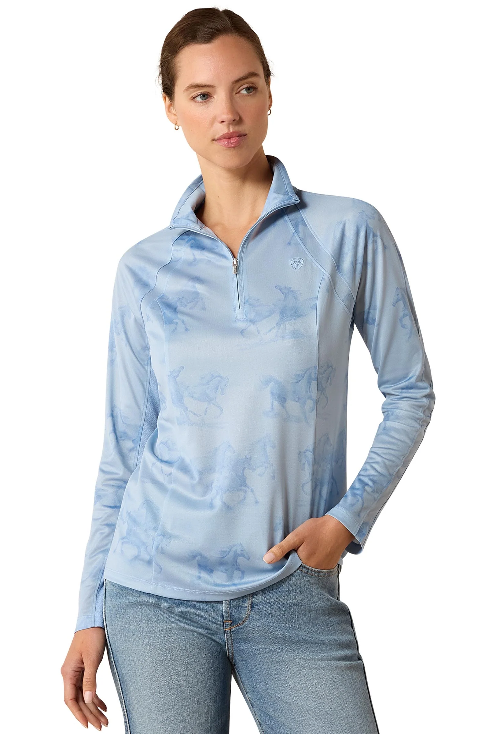 Women's Sunstopper 3.0 1/4 Zip Baselayer St. Tropez Mirage Print M