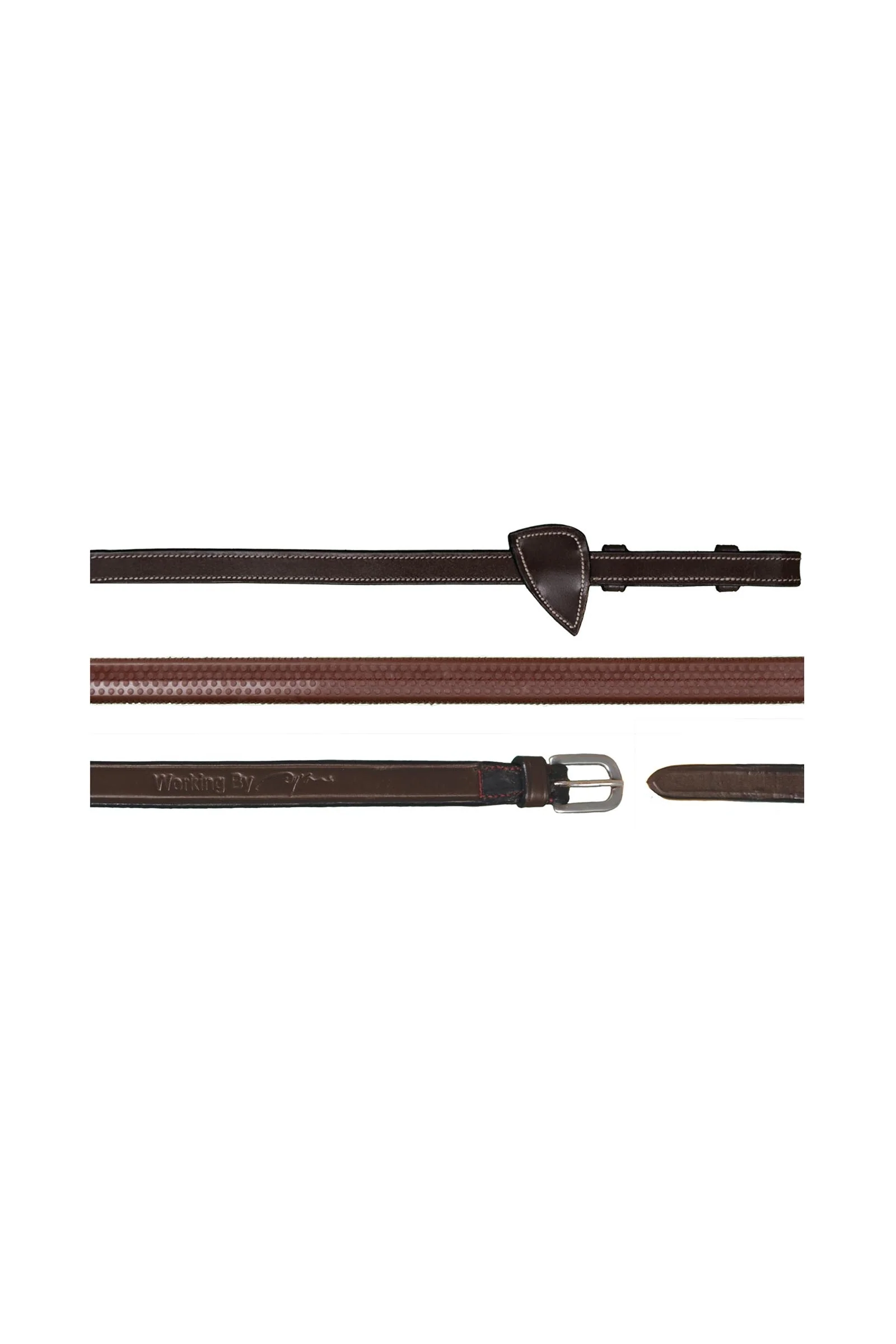 Working 1/2 Rubber Reins Brown P