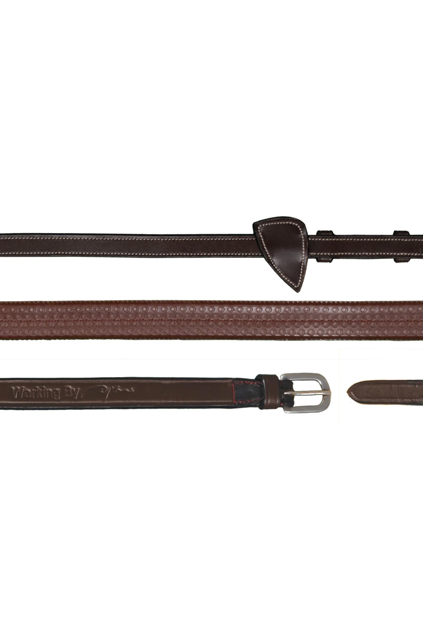 Working 5/8" Rubber Reins Brown C
