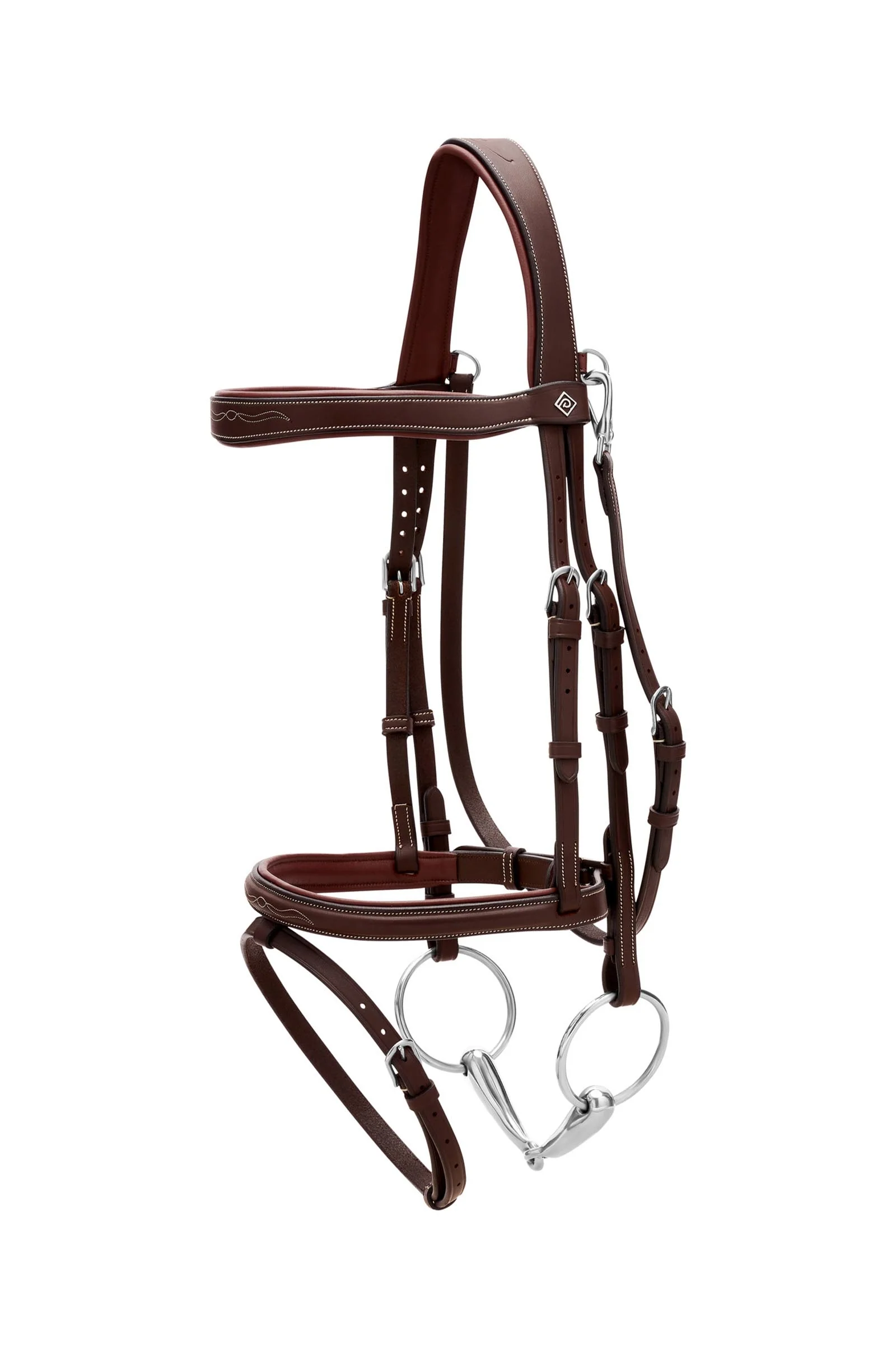 Working Flash Noseband Bridle With Snap Hooks Brown C