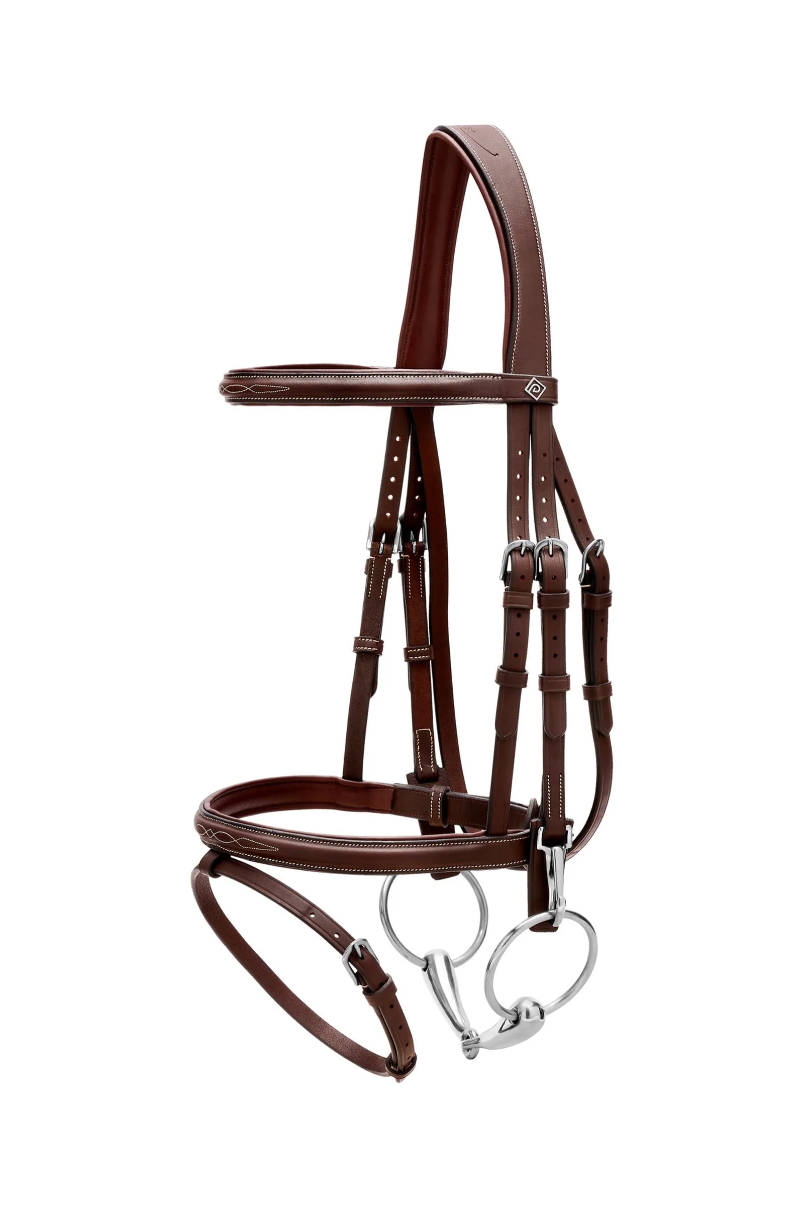 Working Flash Noseband Bridle With Snaps Brown F